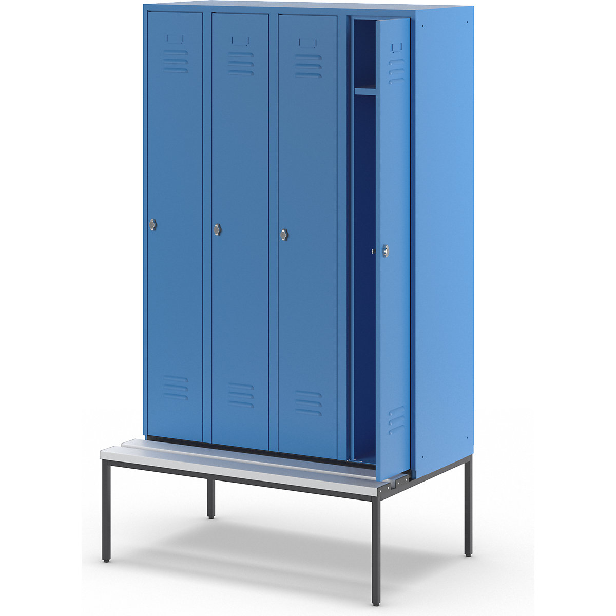 Berlin 2 bench seat clothes locker – Wolf (Product illustration 8)-7