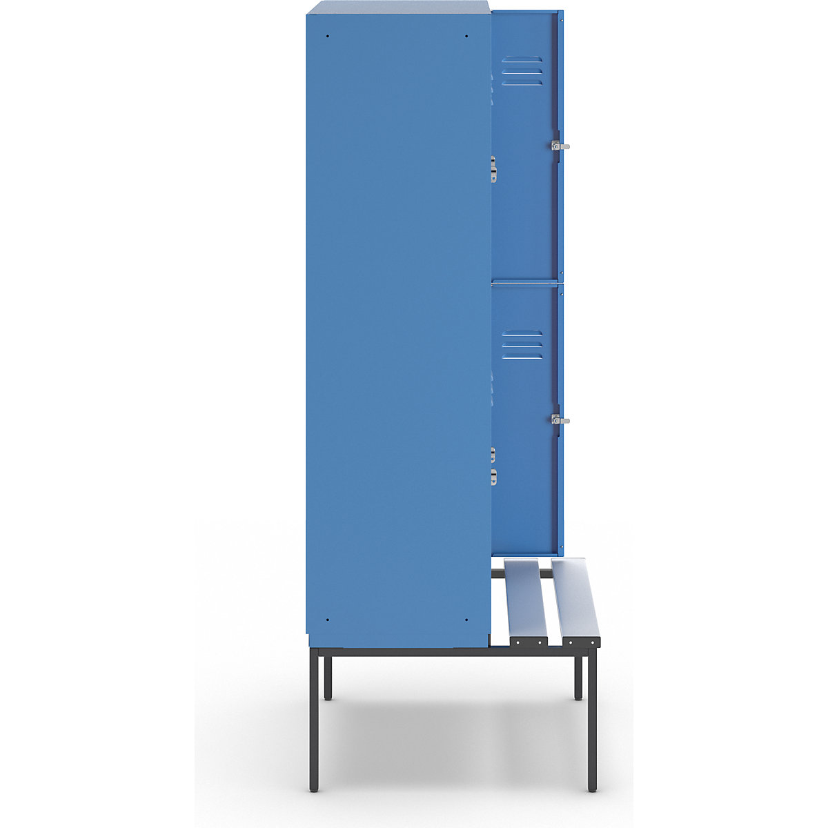 Berlin 2 bench seat double deck clothes locker – Wolf (Product illustration 4)-3