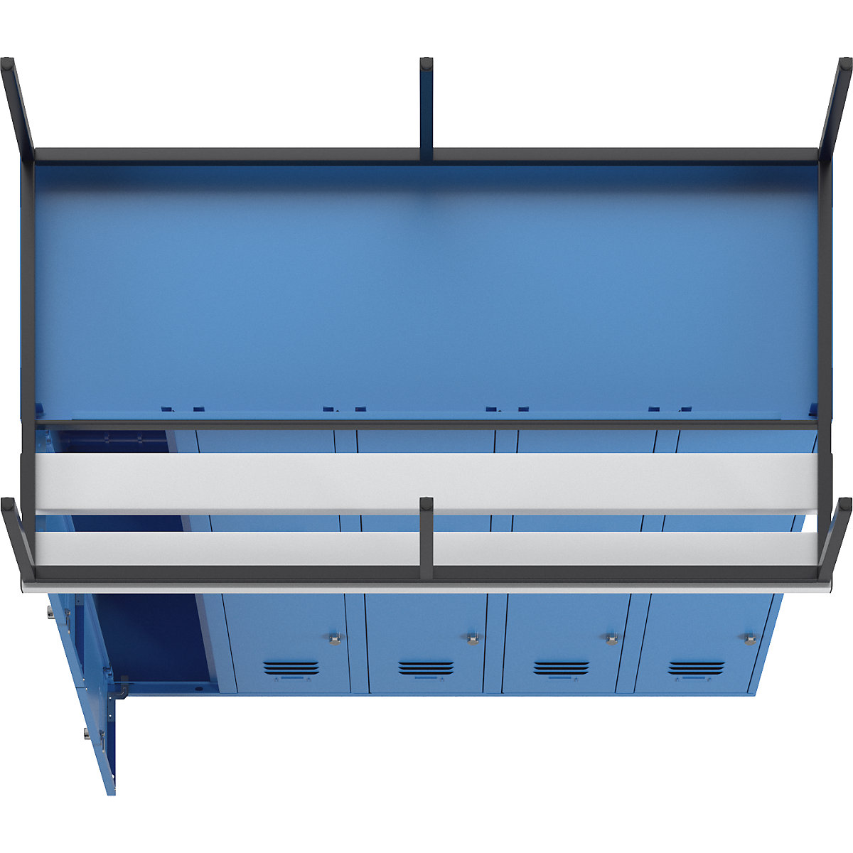 Berlin 2 bench seat double deck clothes locker – Wolf (Product illustration 7)-6