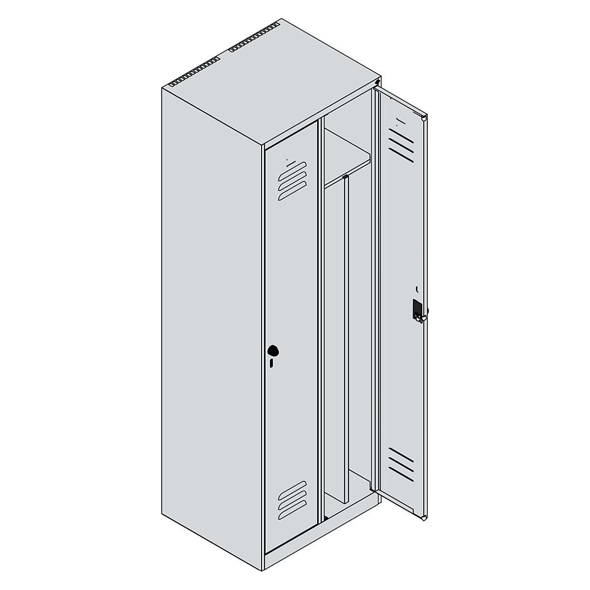 Classic PLUS clean and dirty clothes locker, narrow – C+P (Product illustration 3)-2