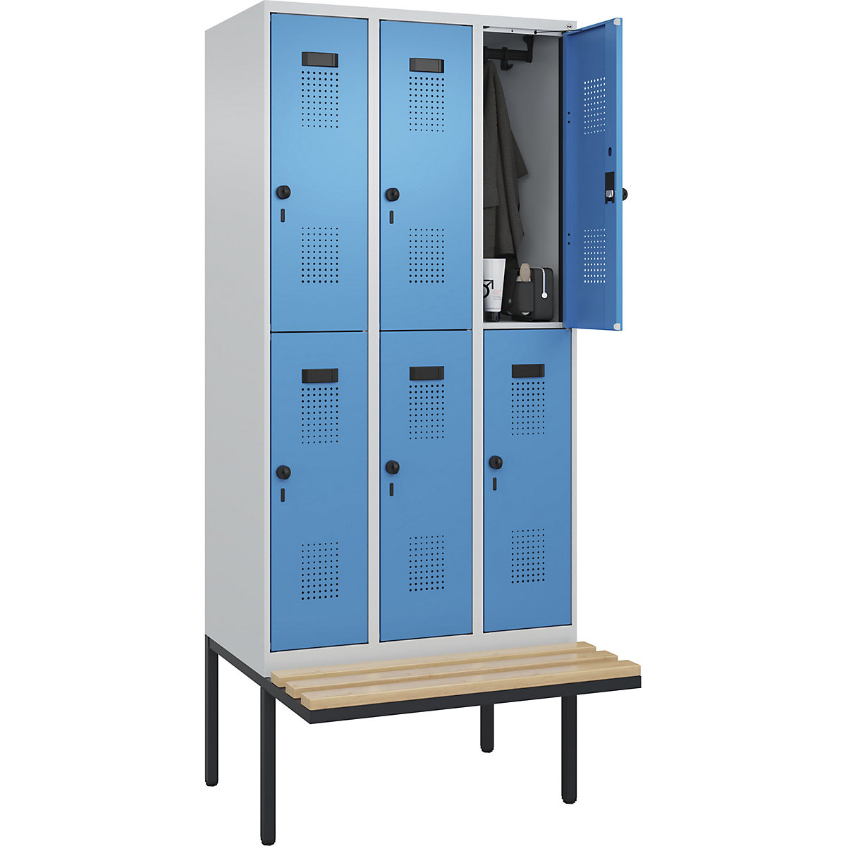 Evolo PLUS bench seat double deck clothes locker (Product illustration 2)-1