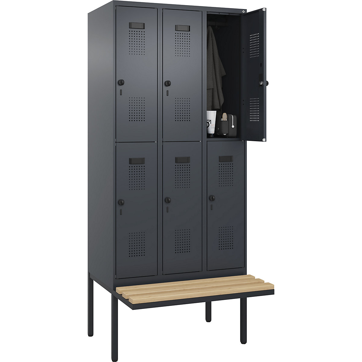 Evolo PLUS bench seat double deck clothes locker (Product illustration 2)-1