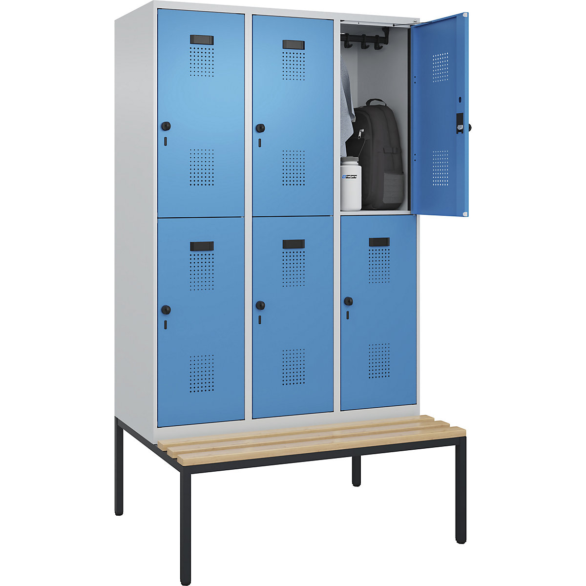 Evolo PLUS bench seat double deck clothes locker (Product illustration 3)-2