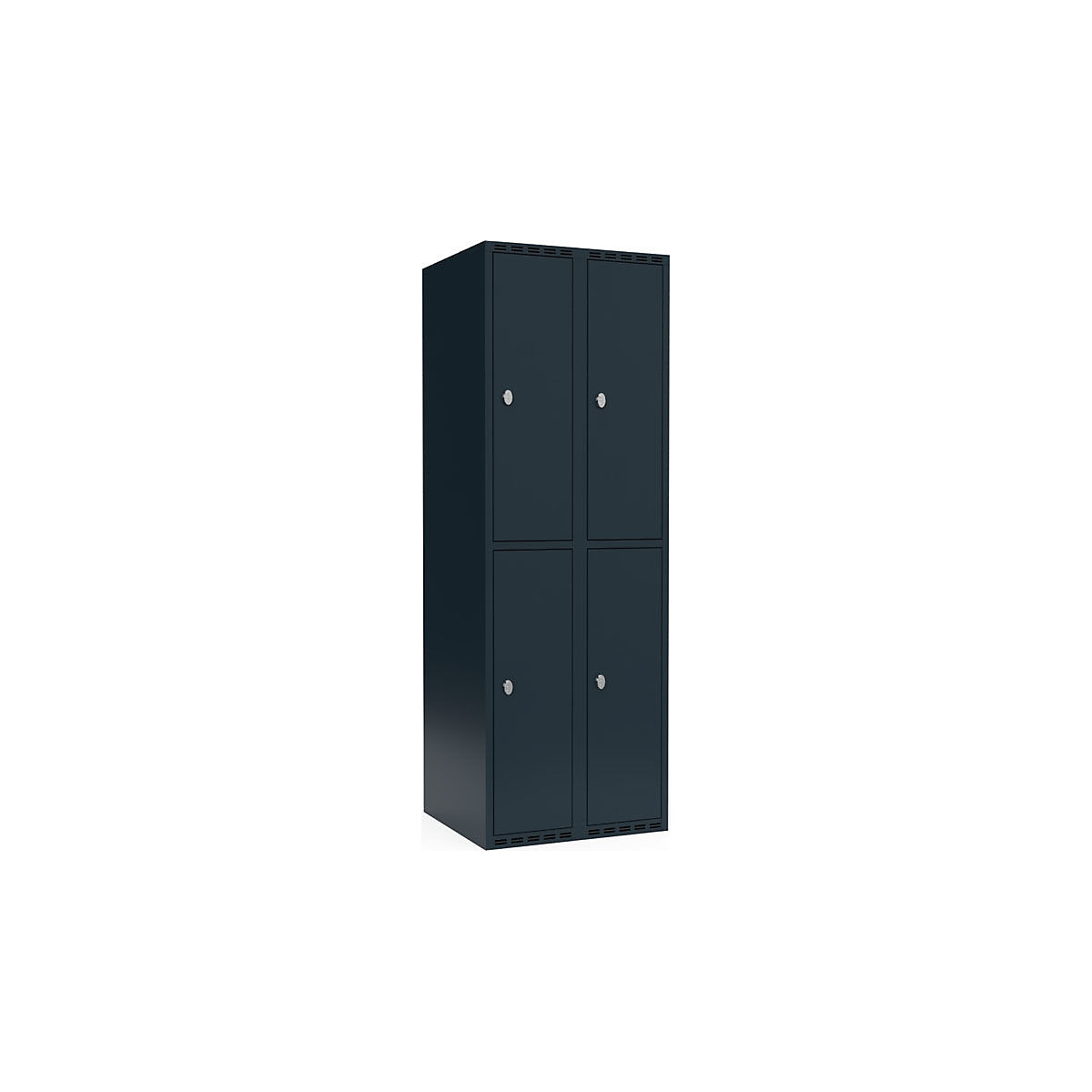 Fydor double deck clothes locker, 2 compartments, grey, W 600 mm, 2 compartments, flat roof shape, padlock-0