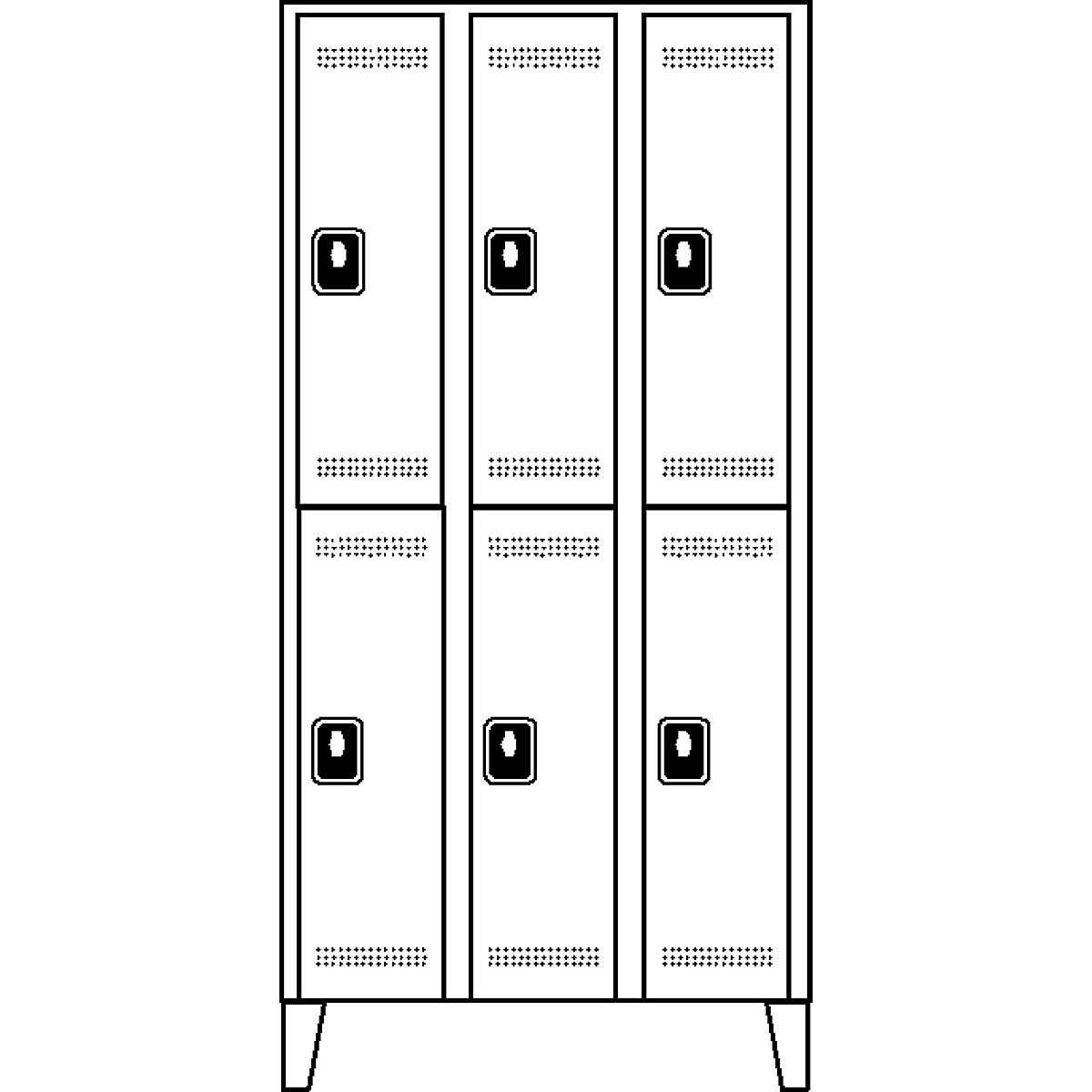 Köln double deck clothes locker – Wolf (Product illustration 2)-1