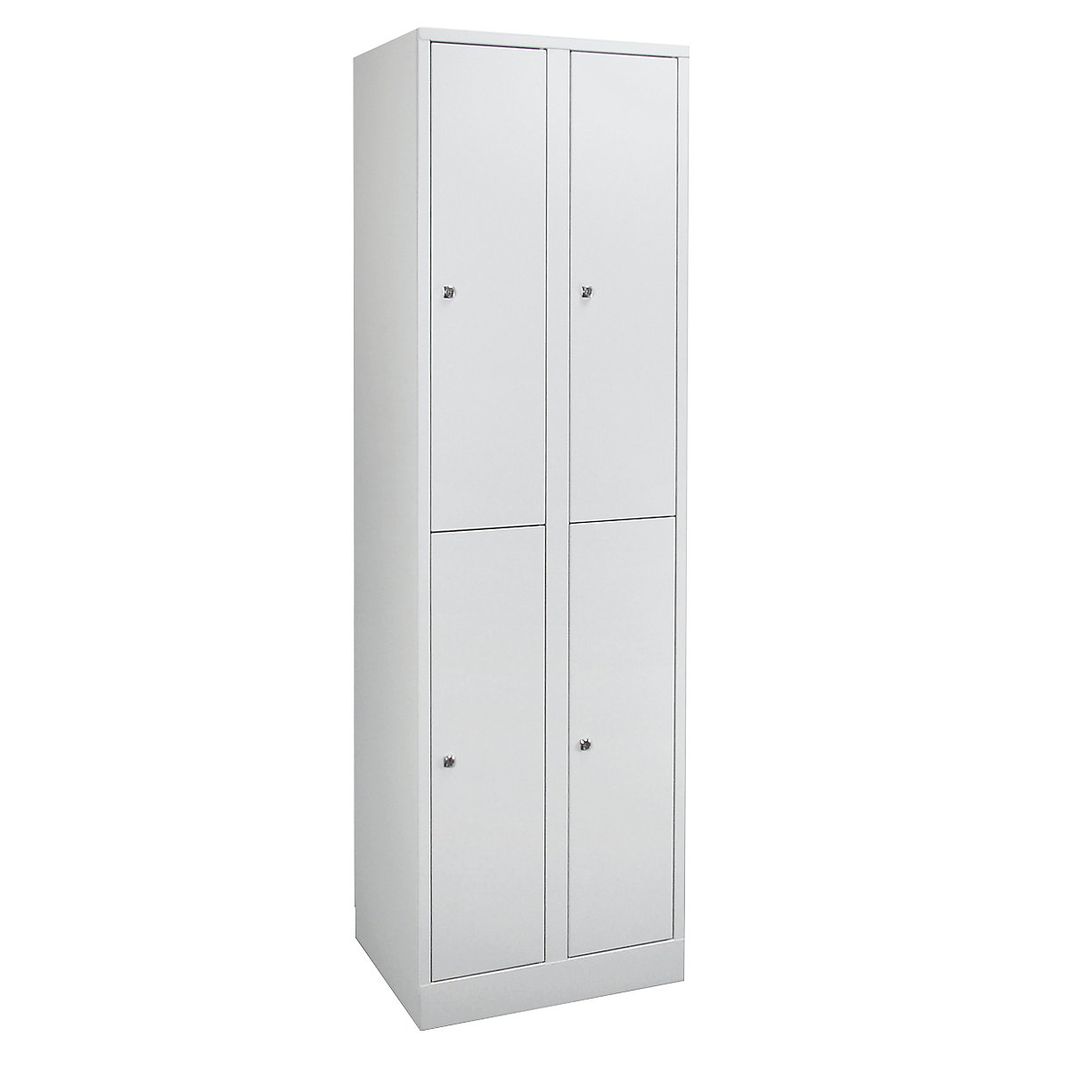Komfort double deck locker – Wolf, 2 compartments, light grey, width 600 mm-0