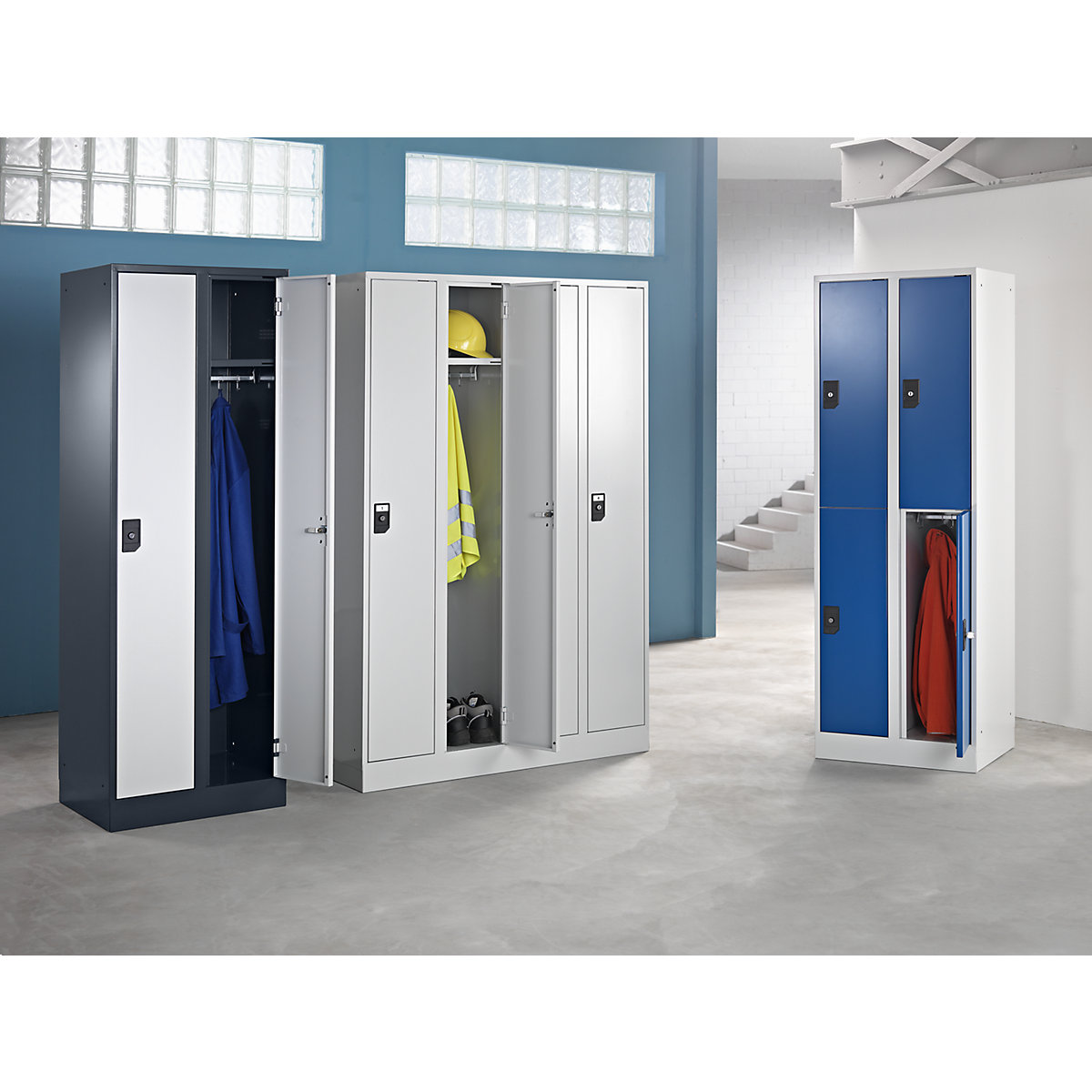 Stuttgart double deck clothes locker – Wolf (Product illustration 2)-1