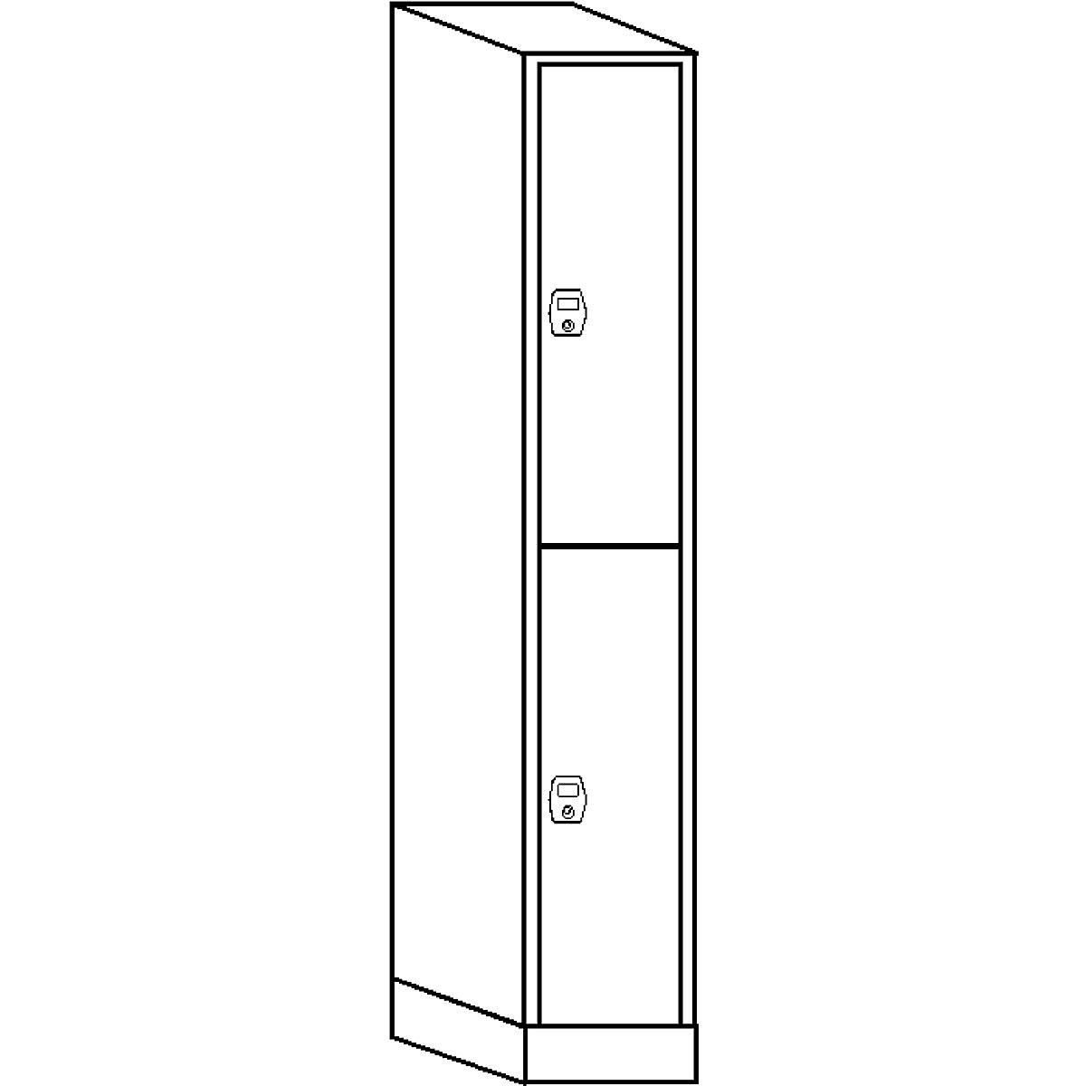 Stuttgart double deck clothes locker – Wolf (Product illustration 3)-2