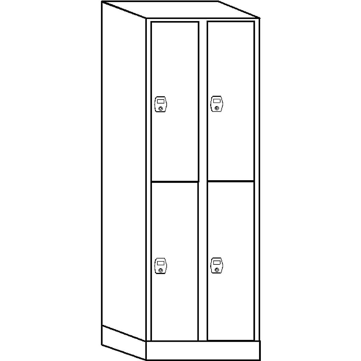 Stuttgart double deck clothes locker – Wolf (Product illustration 3)-2
