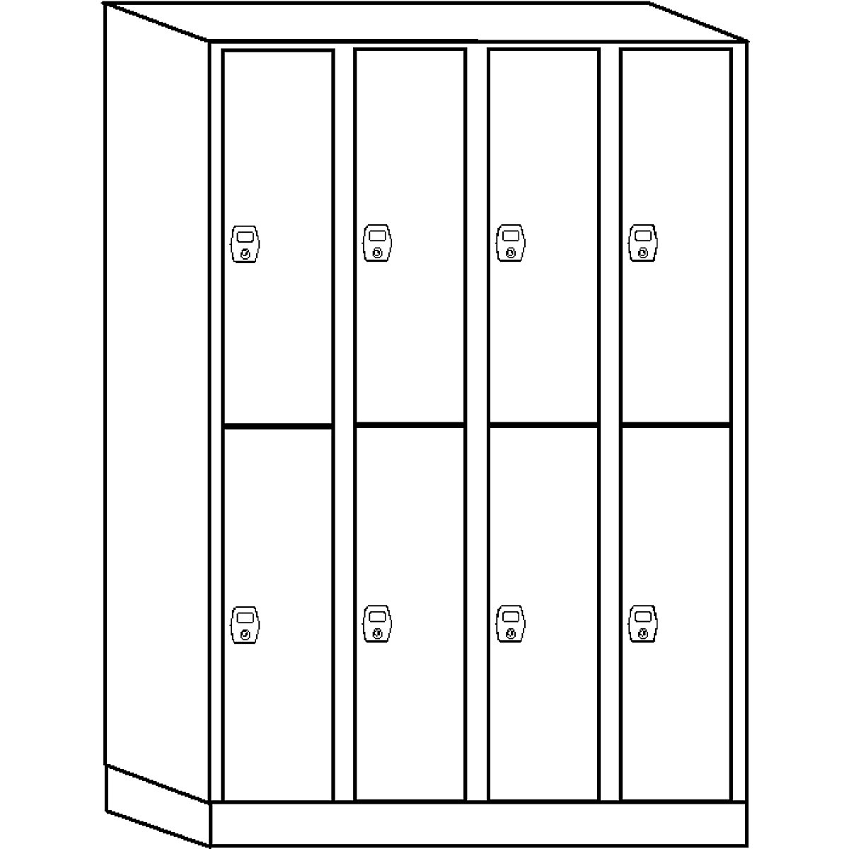 Stuttgart double deck clothes locker – Wolf (Product illustration 3)-2