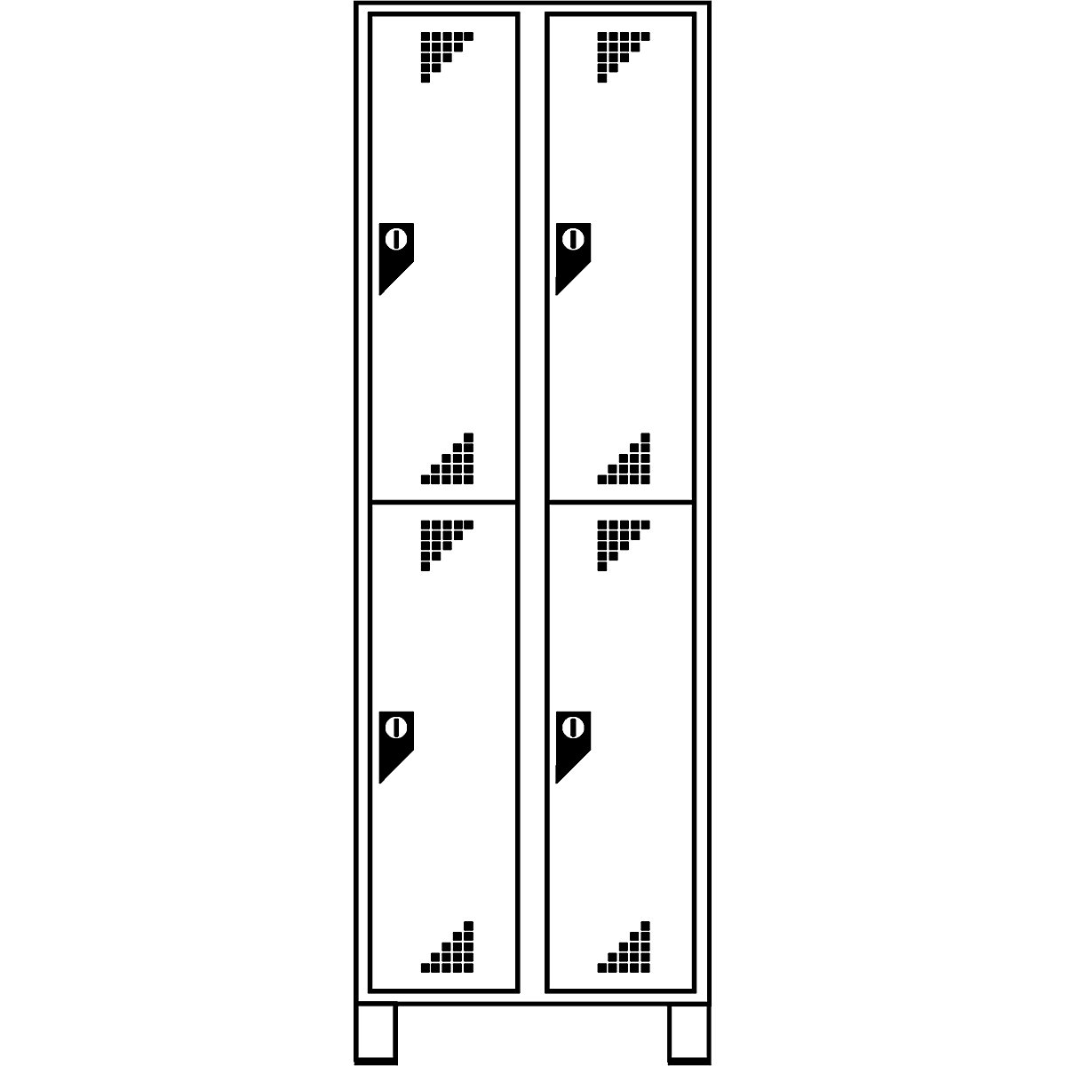 Cloakroom locker with half-height compartments – eurokraft pro (Product illustration 4)-3