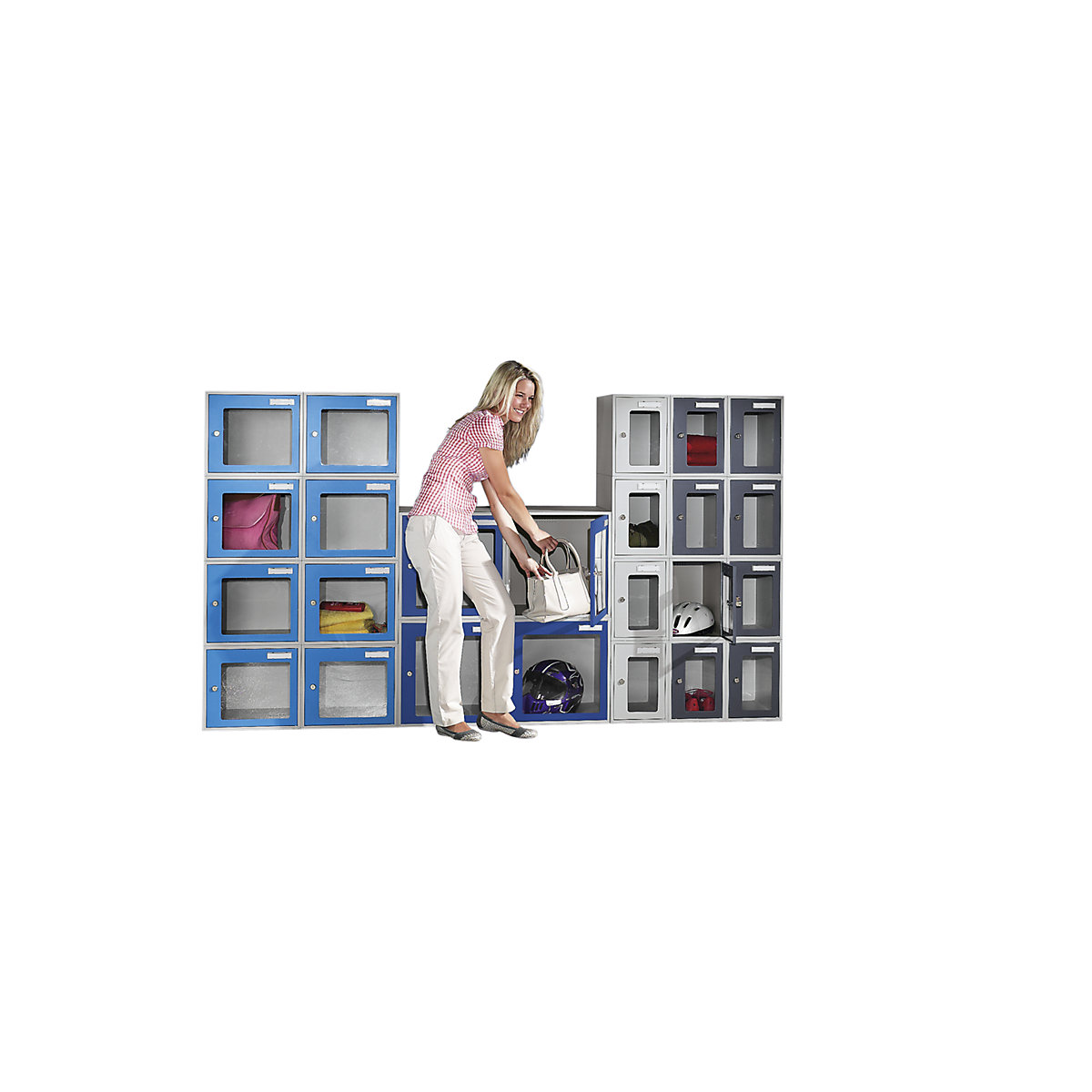Cube lockers with vision panel – eurokraft basic (Product illustration 2)-1