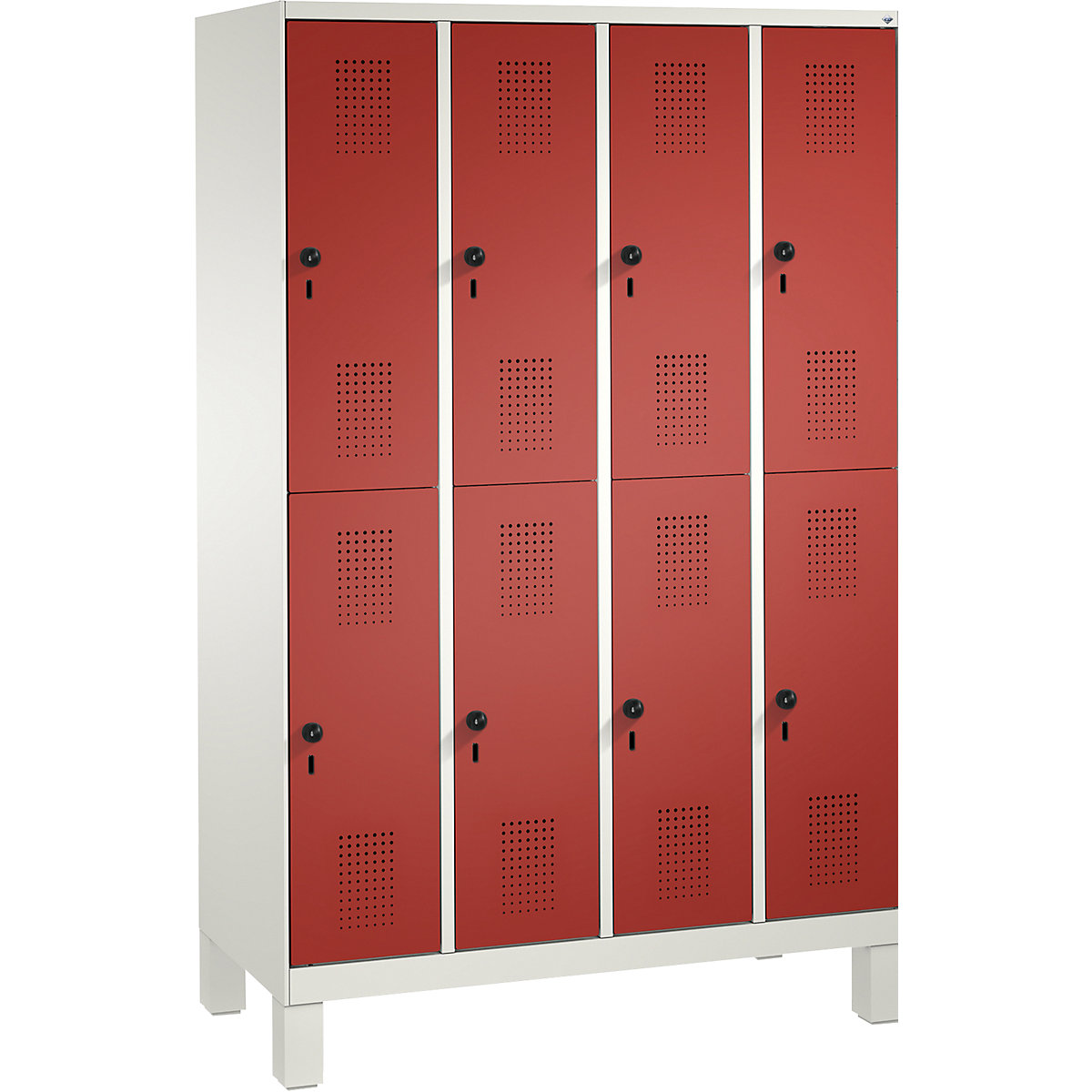 EVOLO cloakroom locker, double tier, with feet – C+P