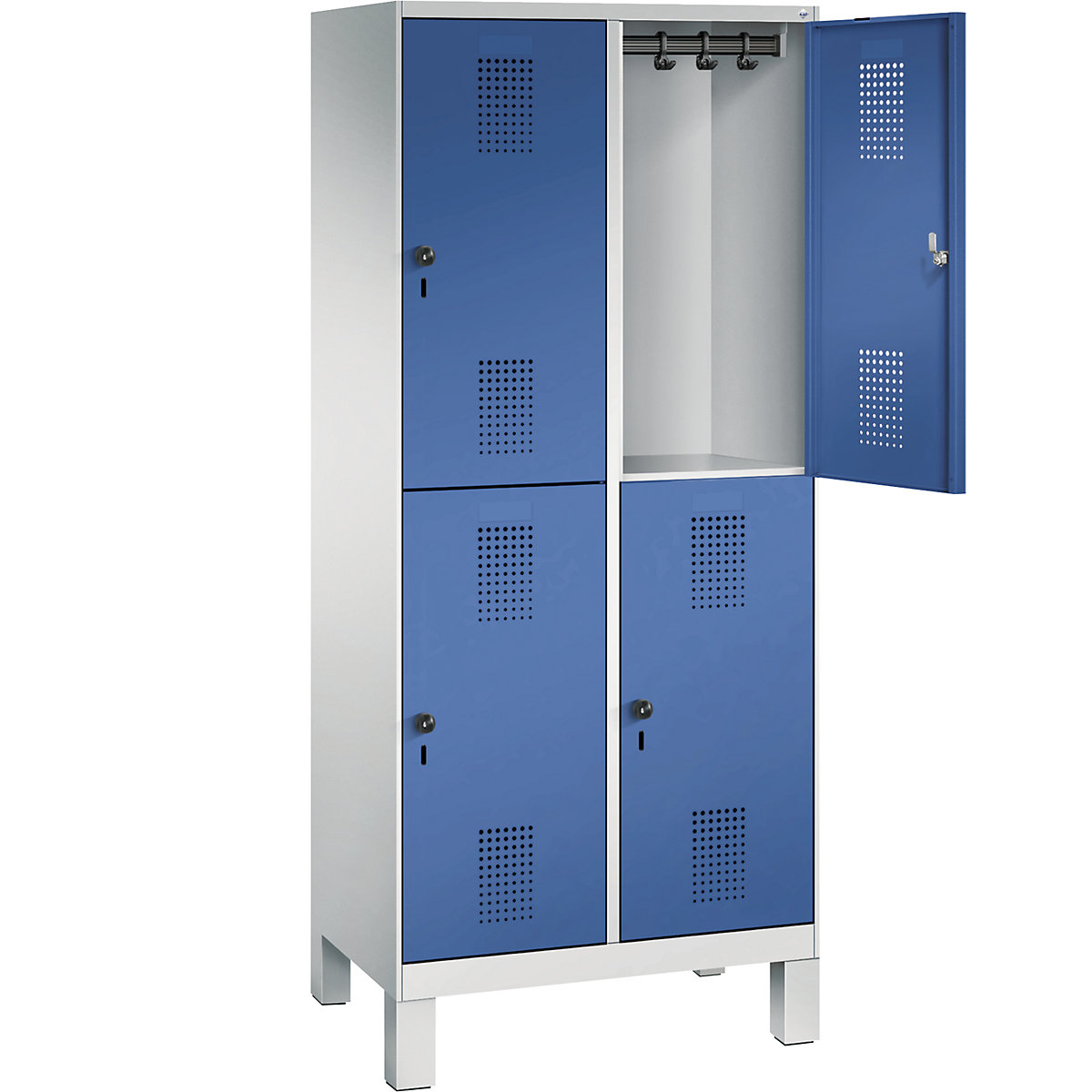 EVOLO cloakroom locker, double tier, with feet – C+P (Product illustration 2)-1