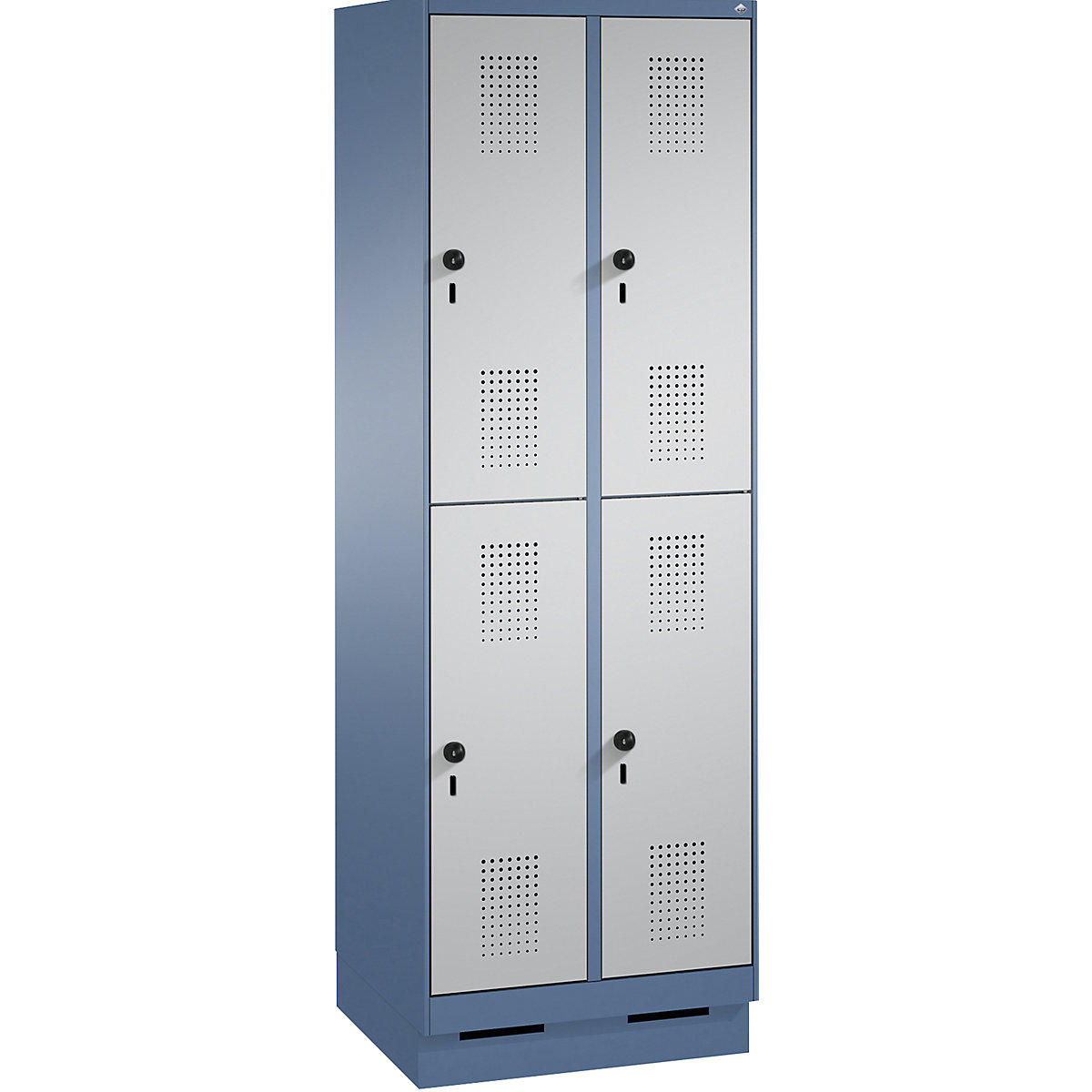 EVOLO cloakroom locker, double tier, with plinth - C+P