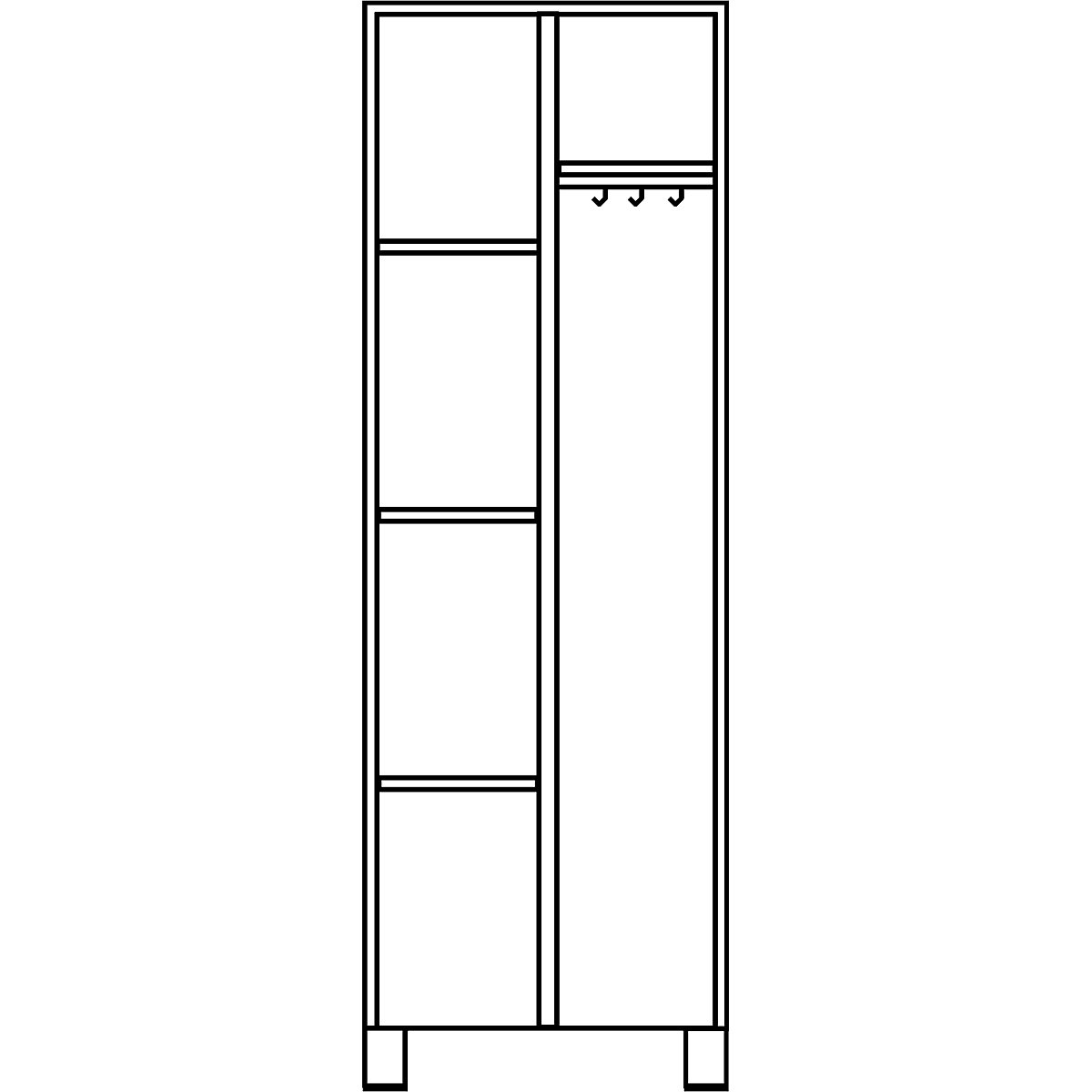 Multi-purpose cupboard and cloakroom locker – eurokraft pro (Product illustration 4)-3
