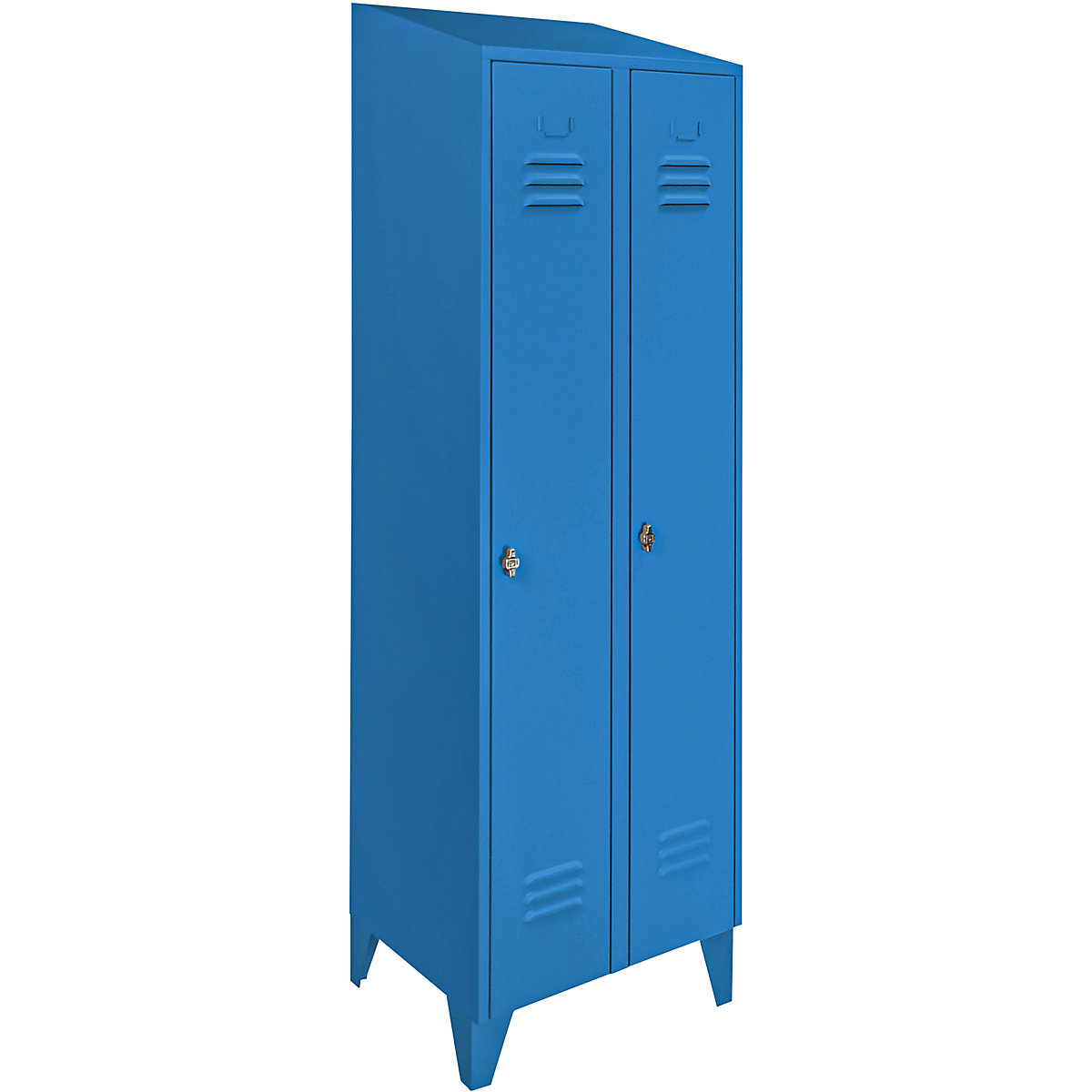 Steel cupboard with sloping top, full height compartments – Wolf