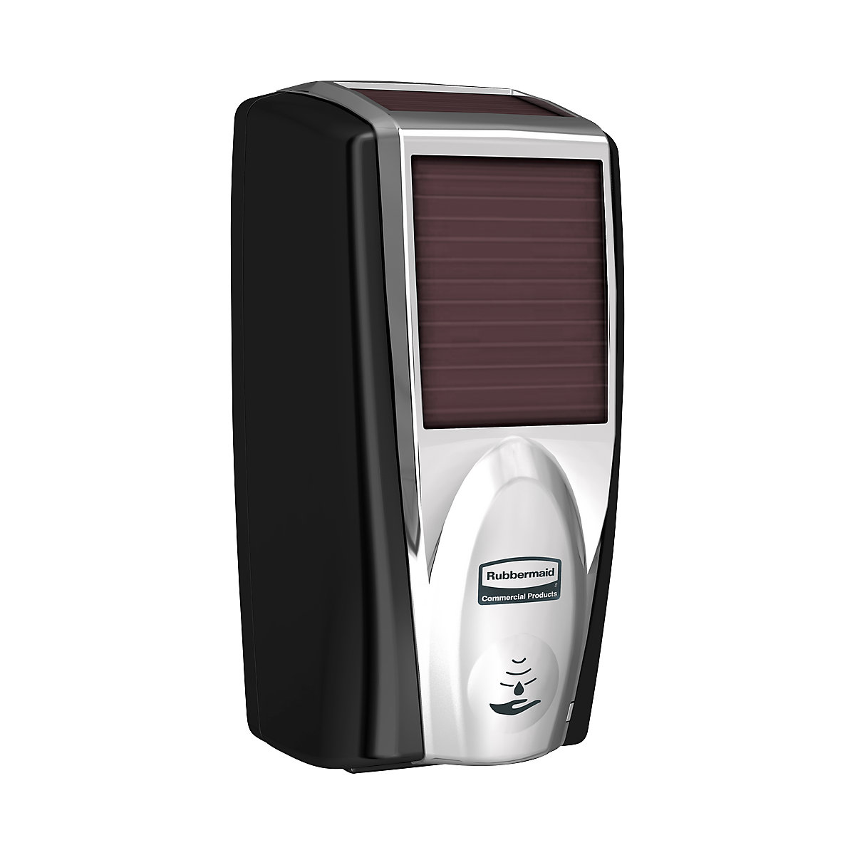 Soap dispenser, automatic, solar powered – Rubbermaid, filling quantity 1.1 l, black-chrome plastic-0
