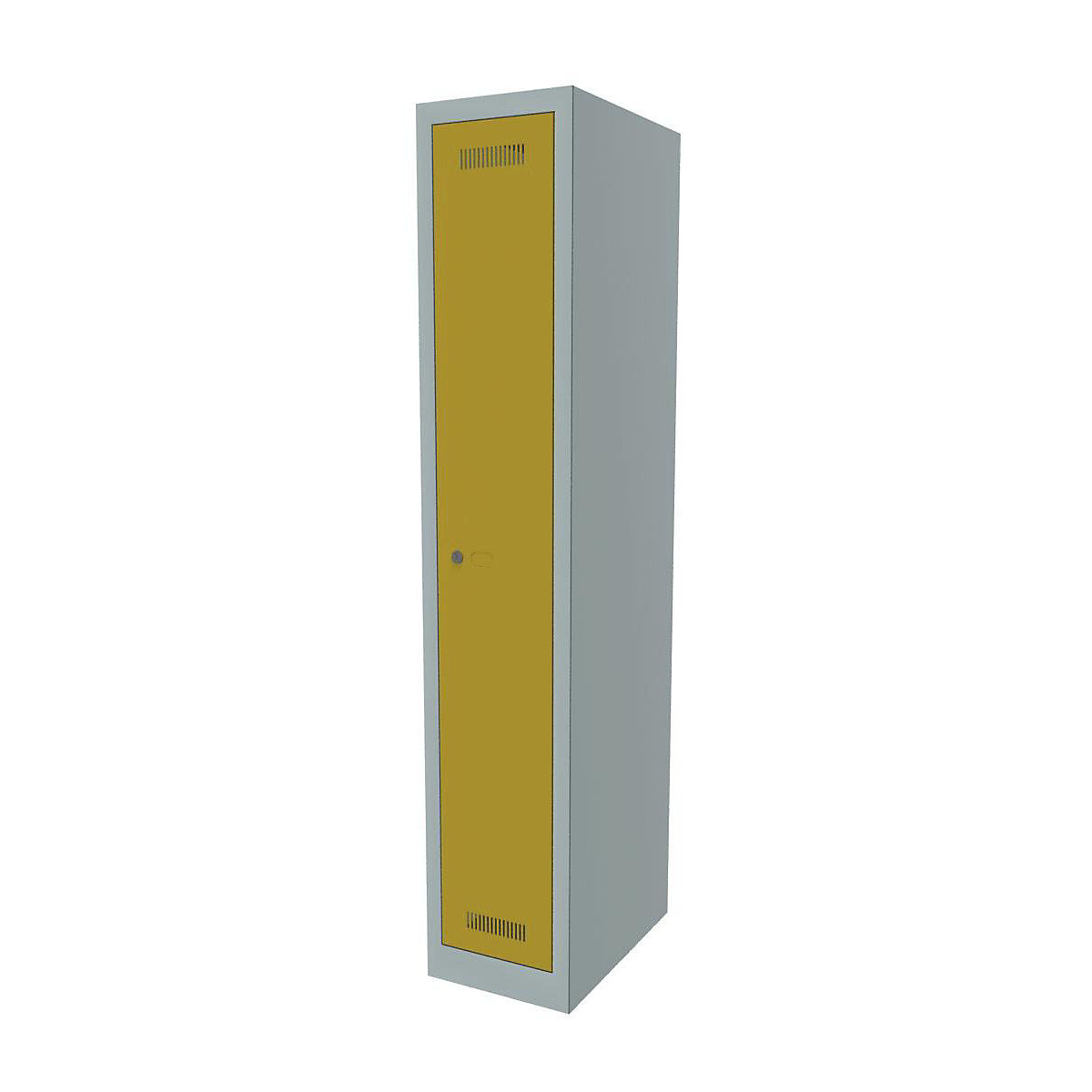 BISLEY MonoBloc™ Garderobenschrank, Abteilbreite 248 mm, einstöckig, 1 Abteil, Breite 322 mm, Korpusfarbe Lichtgrau, Türfarbe Gelb