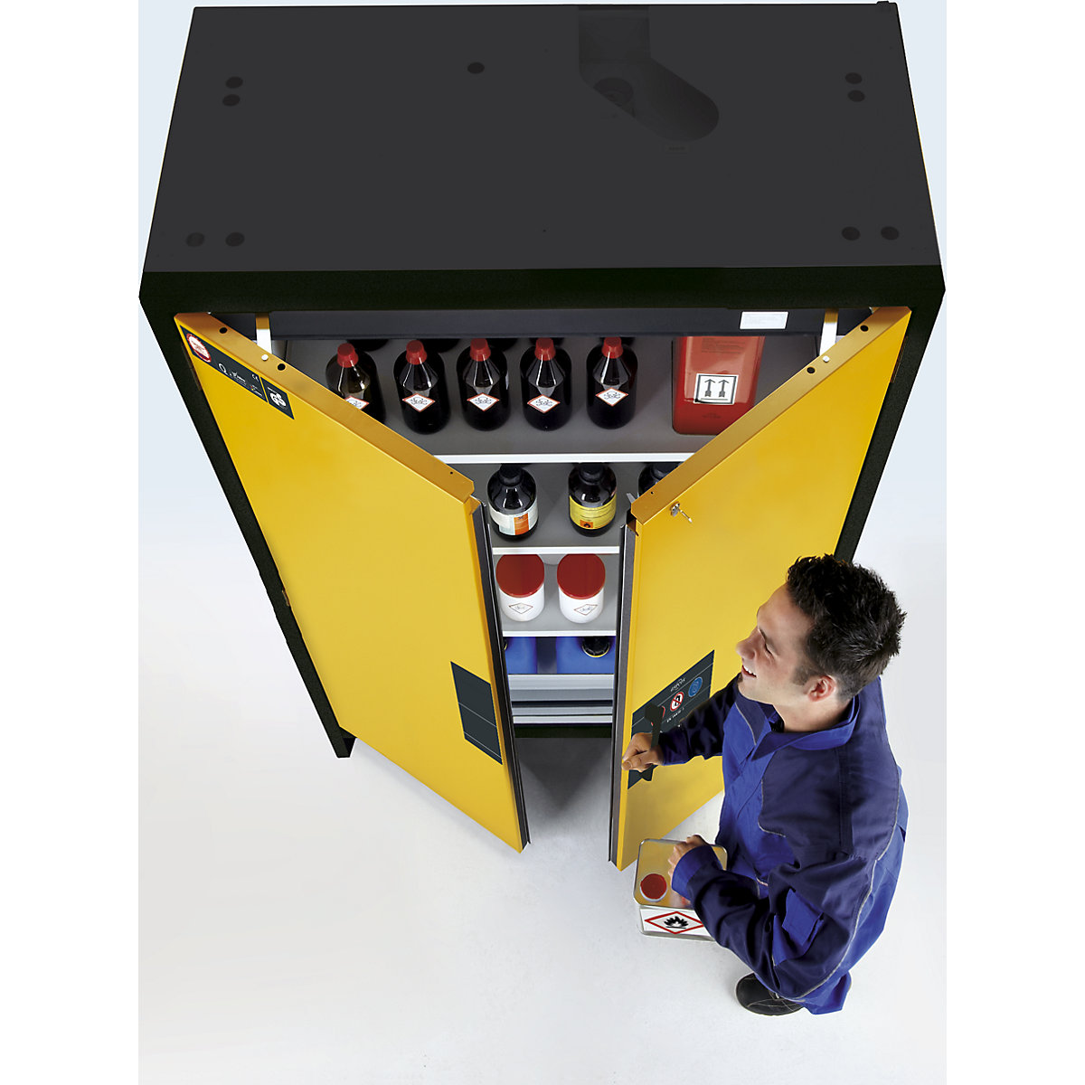 Brandveiligheids-opslagkast voor gevaarlijke stoffen type 90, halfautomatisch – asecos (Productafbeelding 2)-1