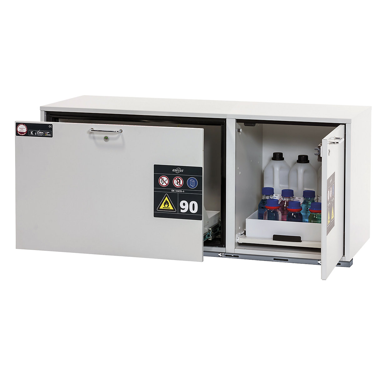 Type 90 fire resistant combination add-on drawer unit - asecos