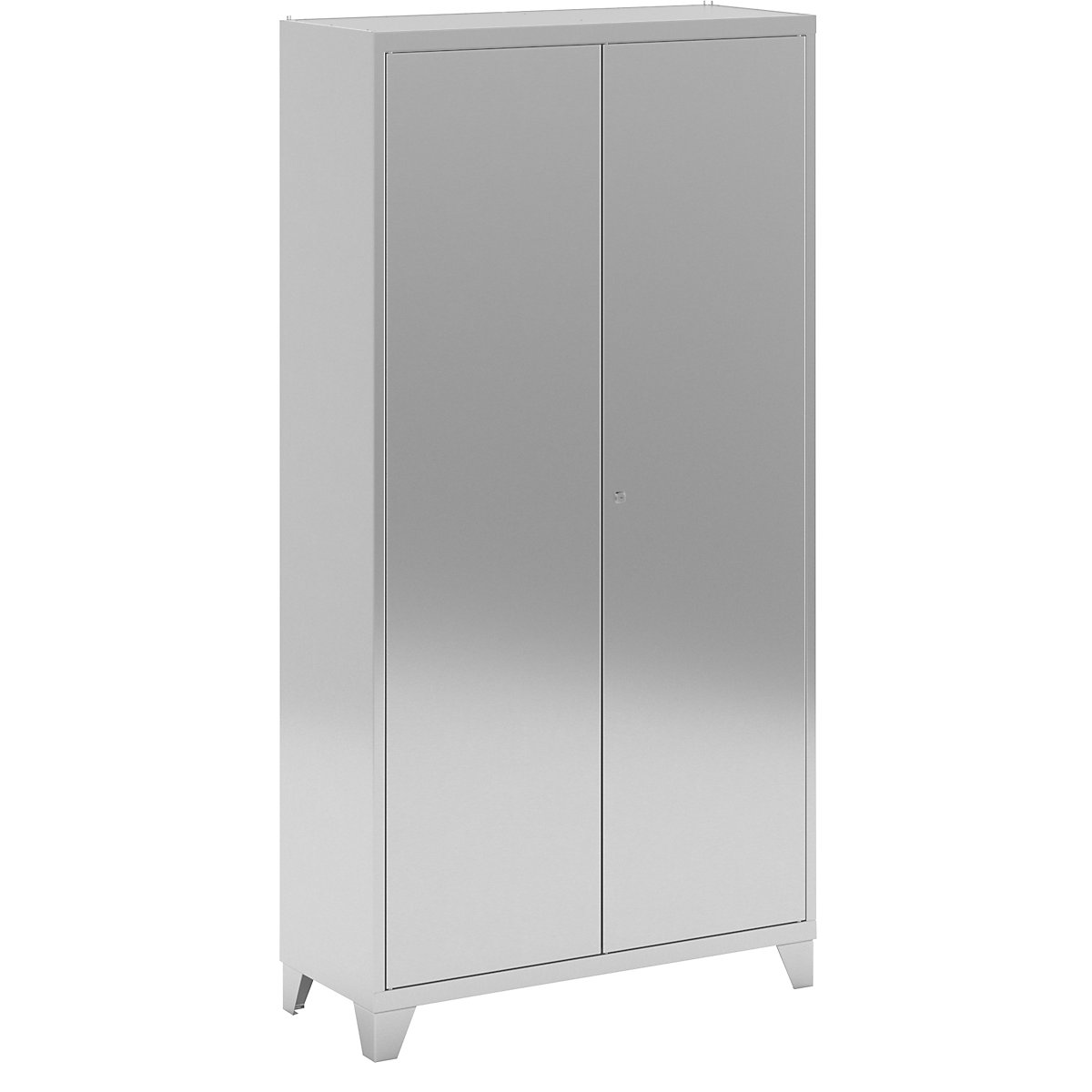 Stainless steel double door cupboard with stud feet