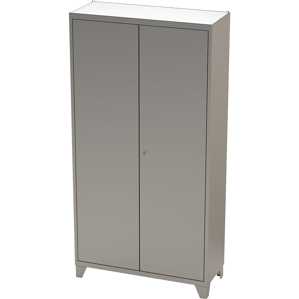 Stainless steel double door cupboard with stud feet (Product illustration 7)-6