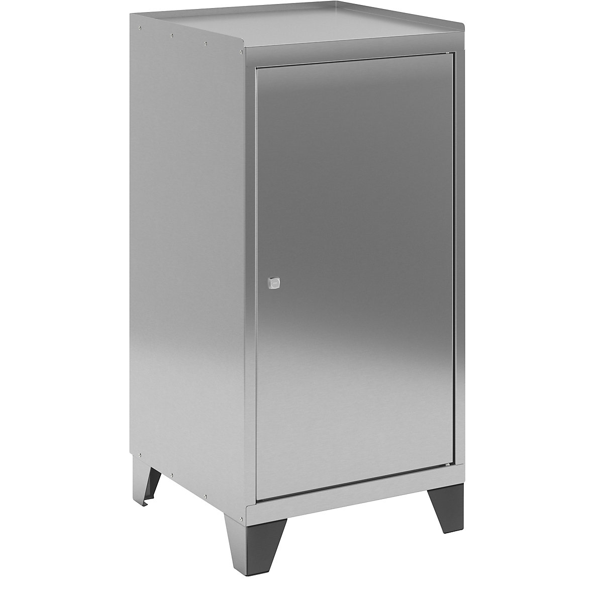 Stainless steel tool cupboard with stud feet