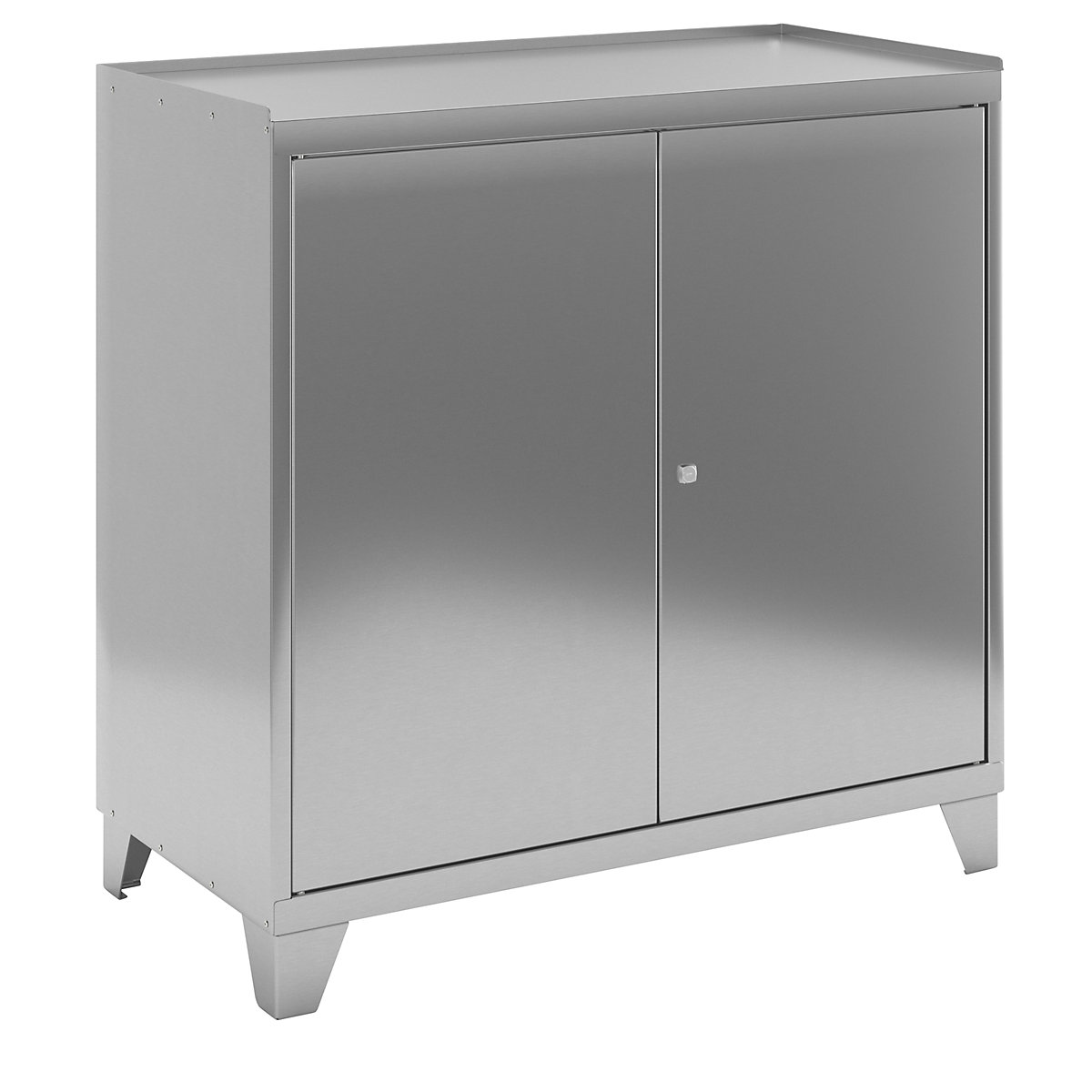 Stainless steel tool cupboard with stud feet