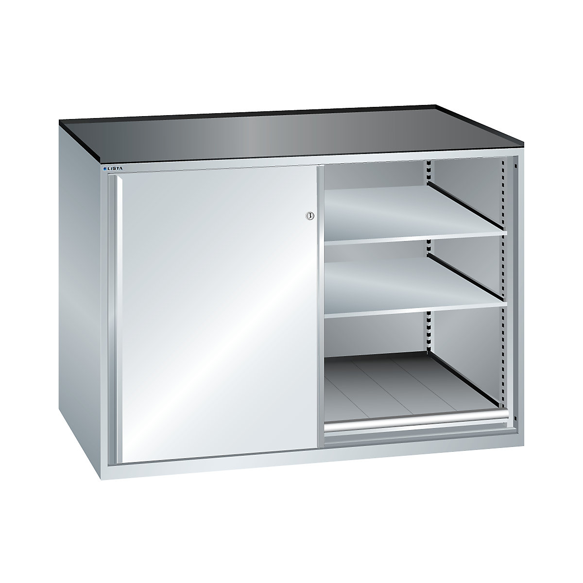 Sliding door cupboard, max. load of pull-out shelf 200 kg – LISTA (Product illustration 5)-4