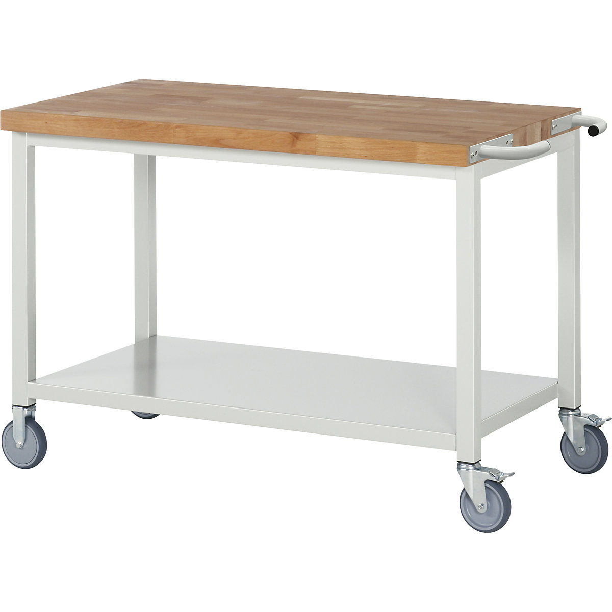 Mobilny stół warsztatowy serii 8000, konstrukcja ramowa – eurokraft pro, 1 półka, szer. x głęb. 1250 x 700 mm-0