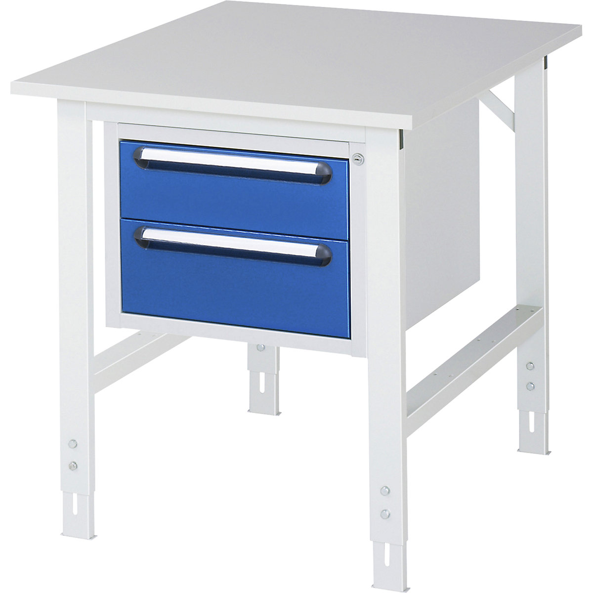 Stół roboczy z szafką z szufladami, kontener do wbudowania pod blatem z 2 szufladami 1 x 150, 1 x 180 mm, szer. x głęb. 750 x 1000 mm, blat melaminowy, grub. 22 mm-0