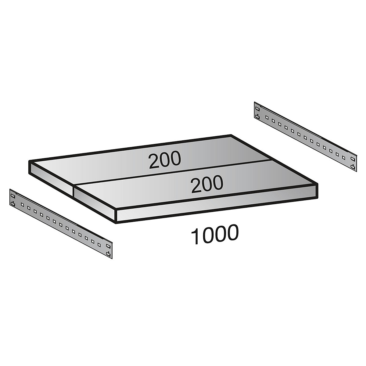 Tablette pour rayonnage emboîtable CLEANA