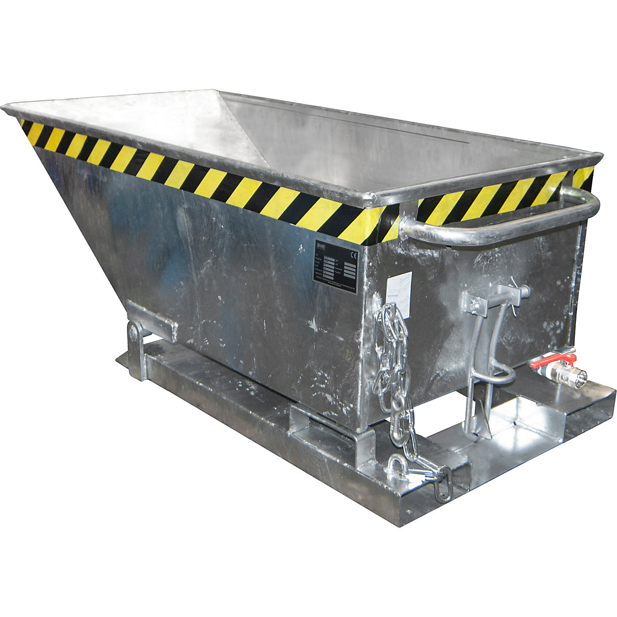 Benne basculante pour copeaux, version basse – eurokraft pro, capacité 250 litres, galvanisé à chaud-2