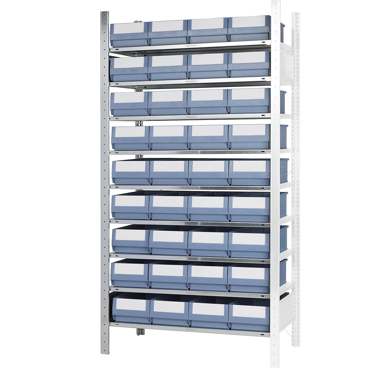 Rayonnage emboîtable avec bacs – eurokraft pro