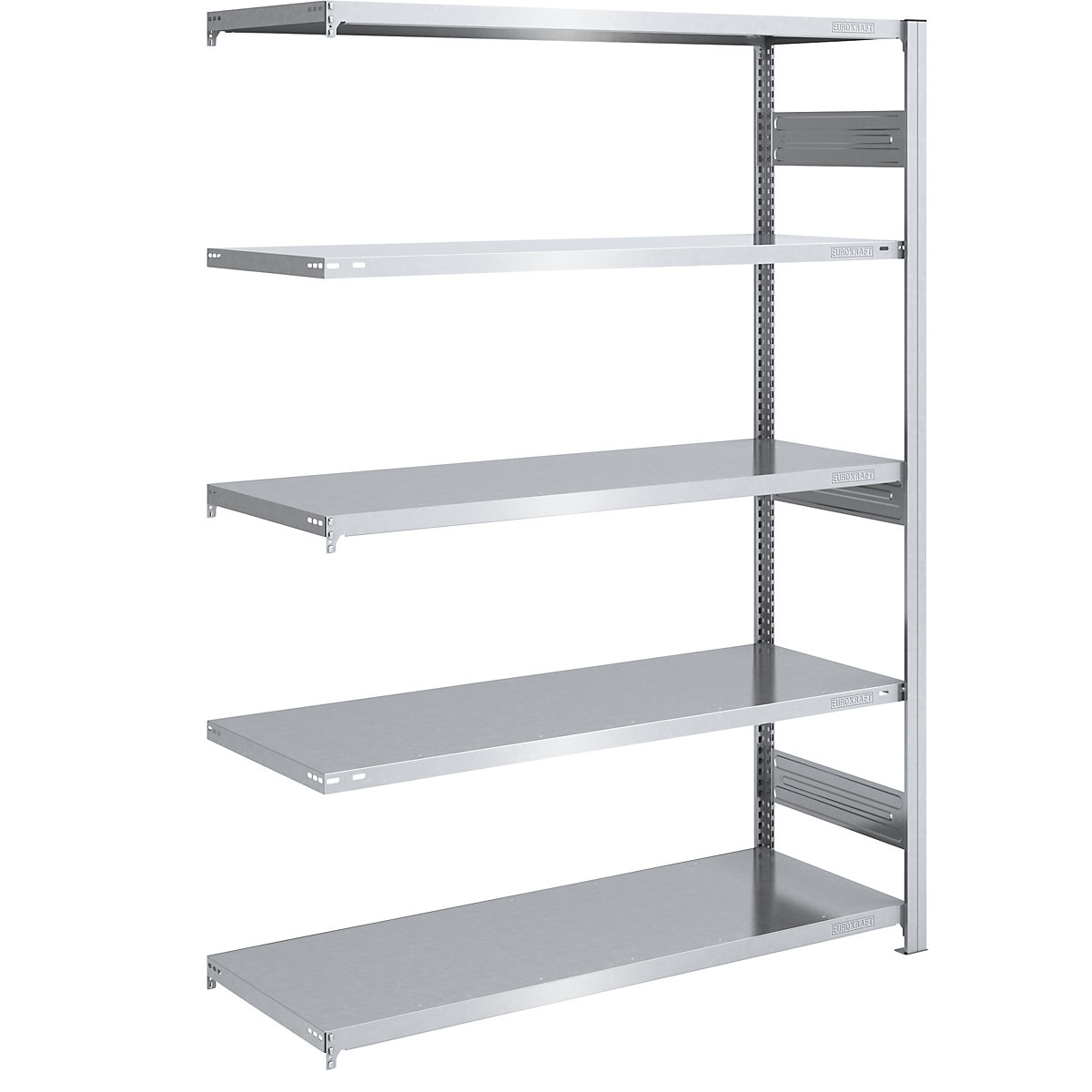 Rayonnage emboîtable pour charges lourdes – eurokraft pro, double face, h x l x p 2000 x 1300 x 600 mm, galvanisé, rayonnage additionnel-161