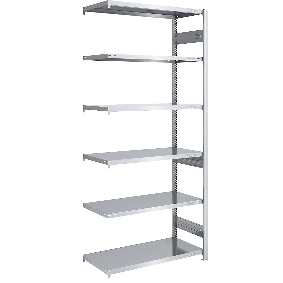 Rayonnage emboîtable pour charges lourdes – eurokraft pro, double face, h x l x p 2500 x 1000 x 600 mm, galvanisé, rayonnage additionnel-55