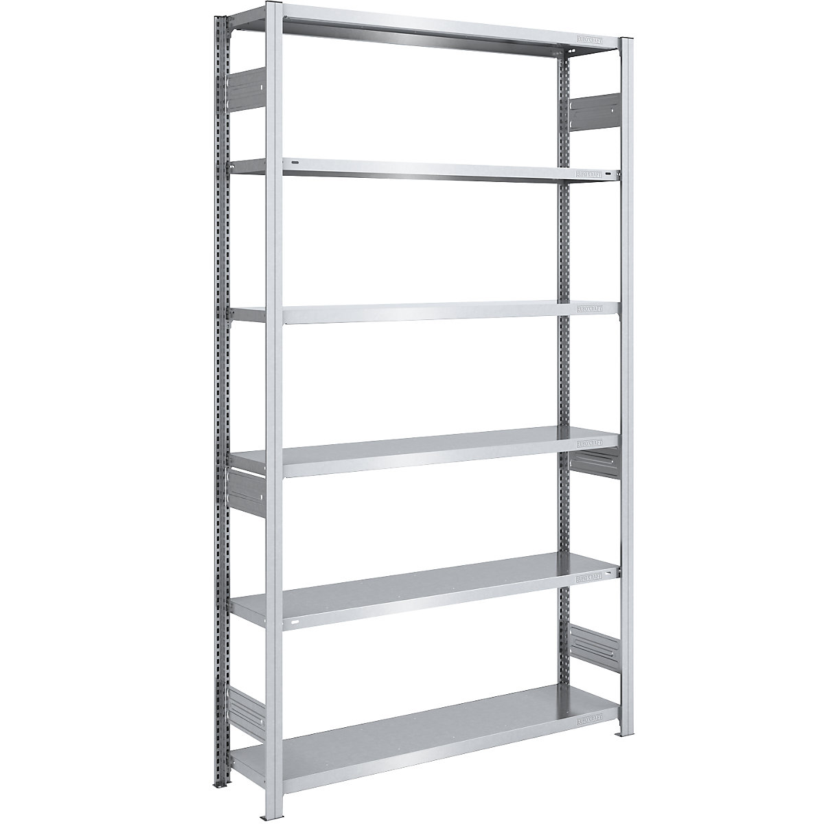 Rayonnage emboîtable pour charges lourdes – eurokraft pro, double face, h x l x p 2500 x 1300 x 400 mm, galvanisé, rayonnage de base-112