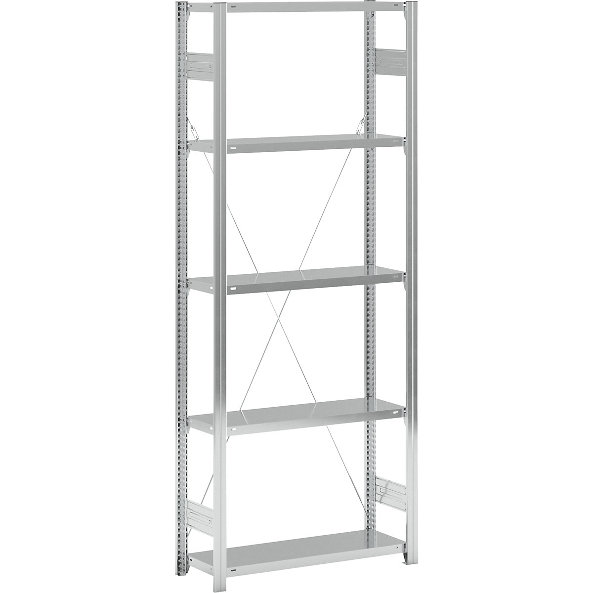 Rayonnage emboîtable à tablettes, galvanisé – eurokraft pro, simple face, hauteur rayonnage 2350 mm, largeur tablettes 965 mm, rayonnage de base, profondeur tablettes 350 mm-14