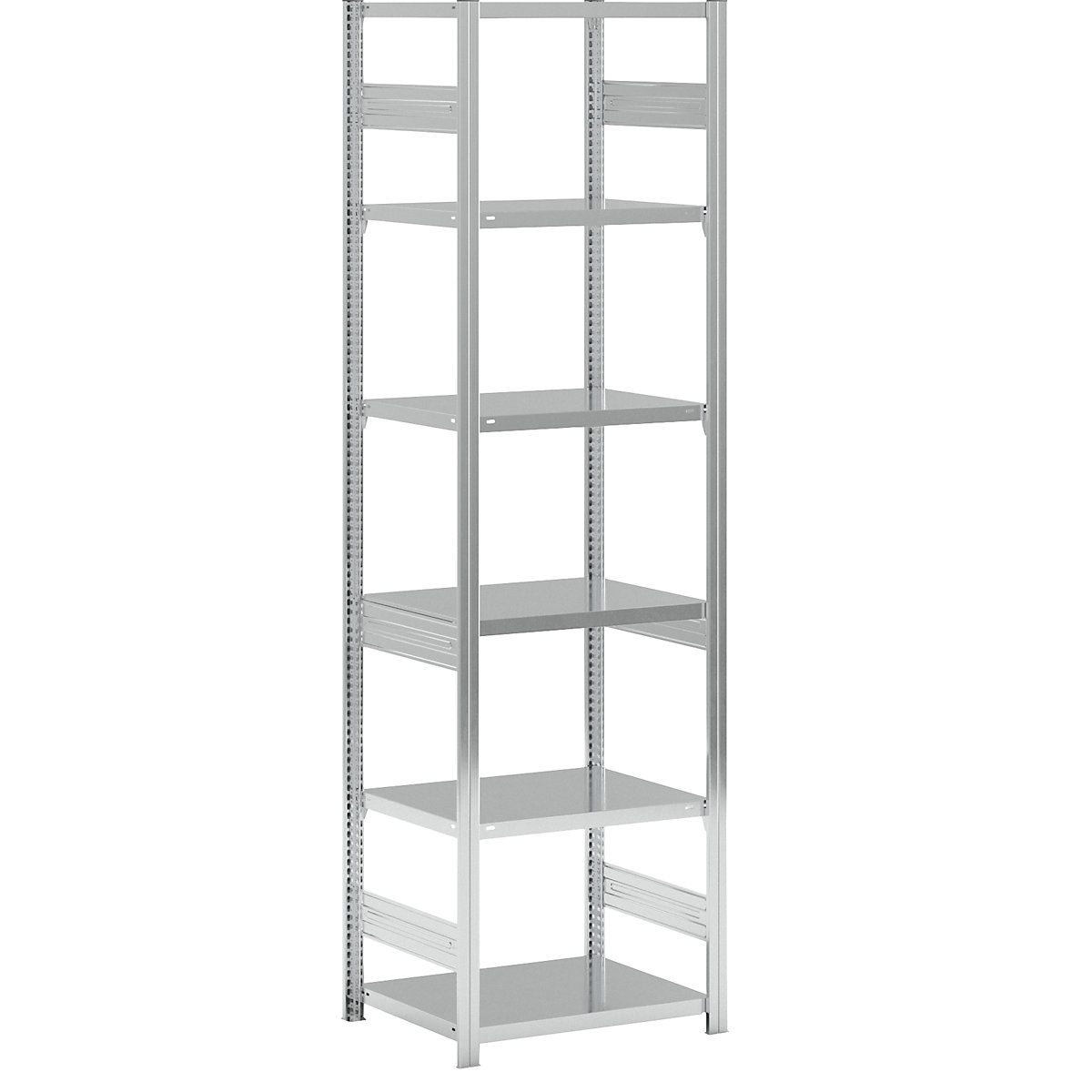 Rayonnage emboîtable, version mi-lourde – eurokraft pro, double face, h x l x p 2500 x 750 x 600 mm, galvanisé, rayonnage de base-36