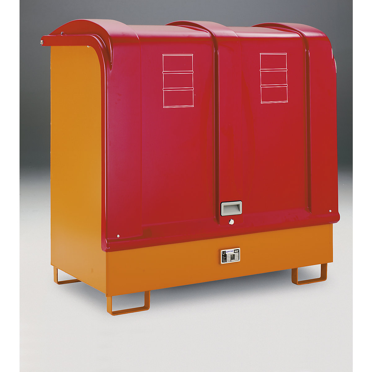 EUROKRAFTpro – Dépôt pour produits dangereux, avec toit en polyester armé de fibre de verre, l x p x h 1455 x 830 x 1450 mm, peint