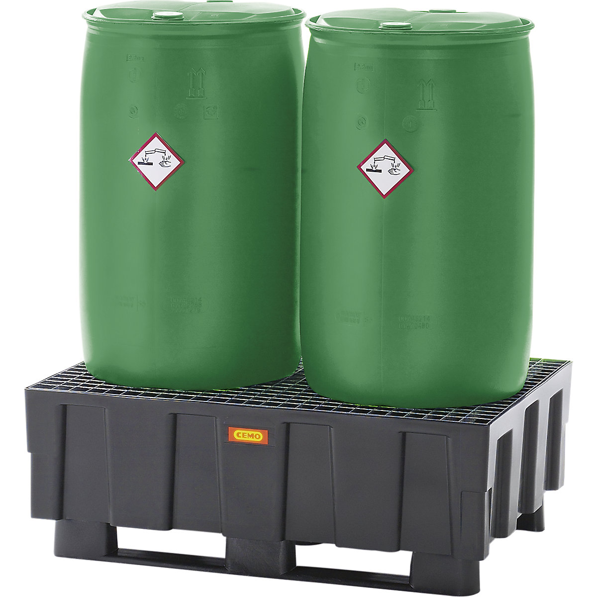 Cuve de rétention en PE pour fûts de 200 litres – CEMO (Illustration du produit 2)-1
