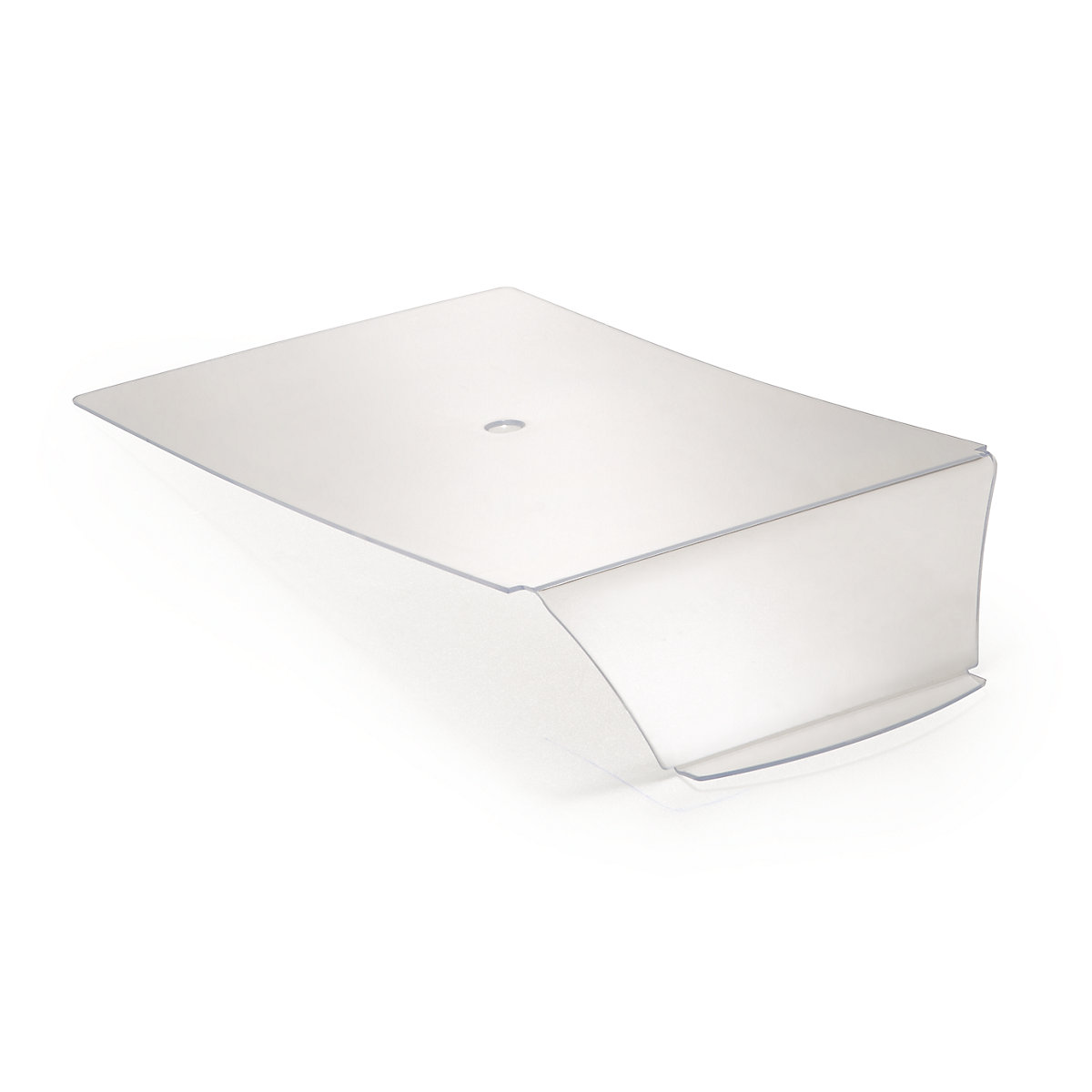 Dust cover for open fronted storage bins