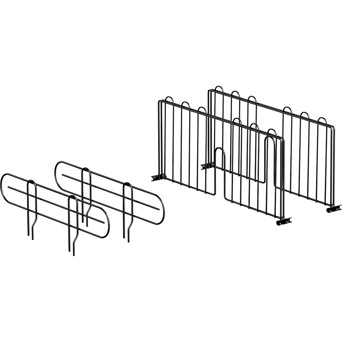 Set of shelf dividers and lateral stops