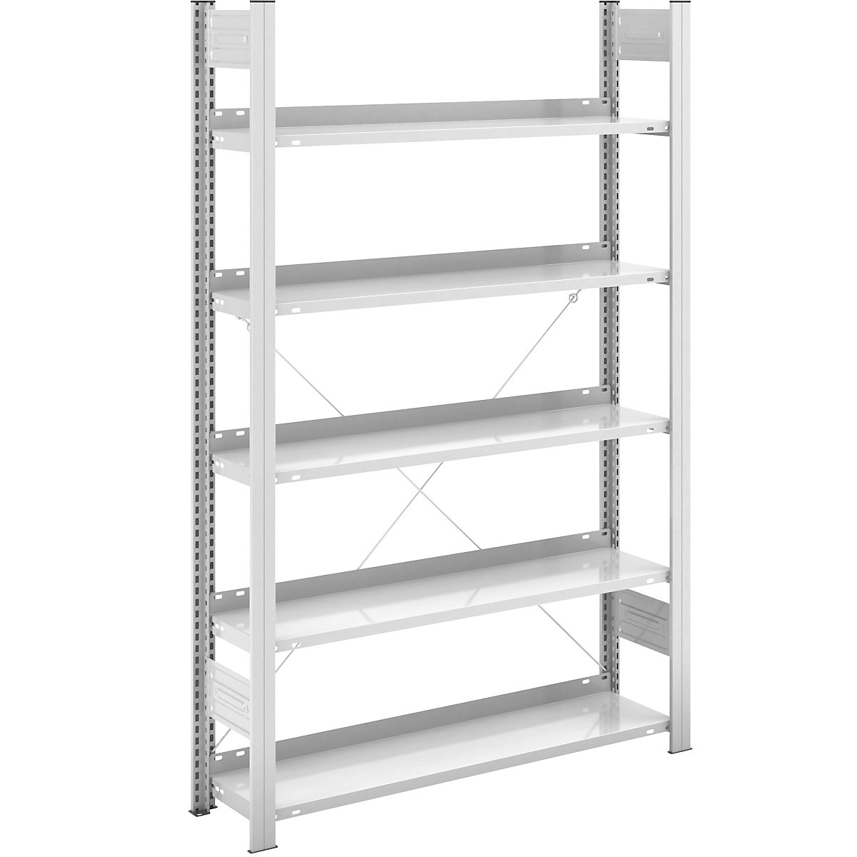 Boltless filing shelf unit, RAL 7035 – hofe, shelf height 1750mm, single sided, standard shelf unit, WxD 1000 x 300 mm-6