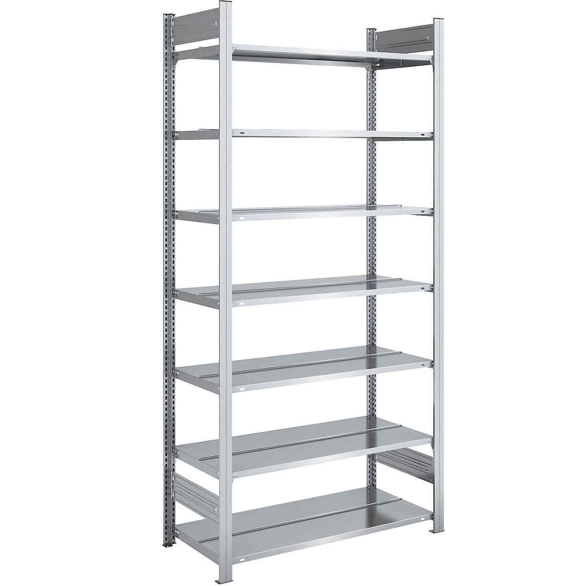 Boltless filing shelf unit, zinc plated – hofe, shelf height 2350 mm, double sided, standard shelf unit, WxD 1000 x 600 mm-16