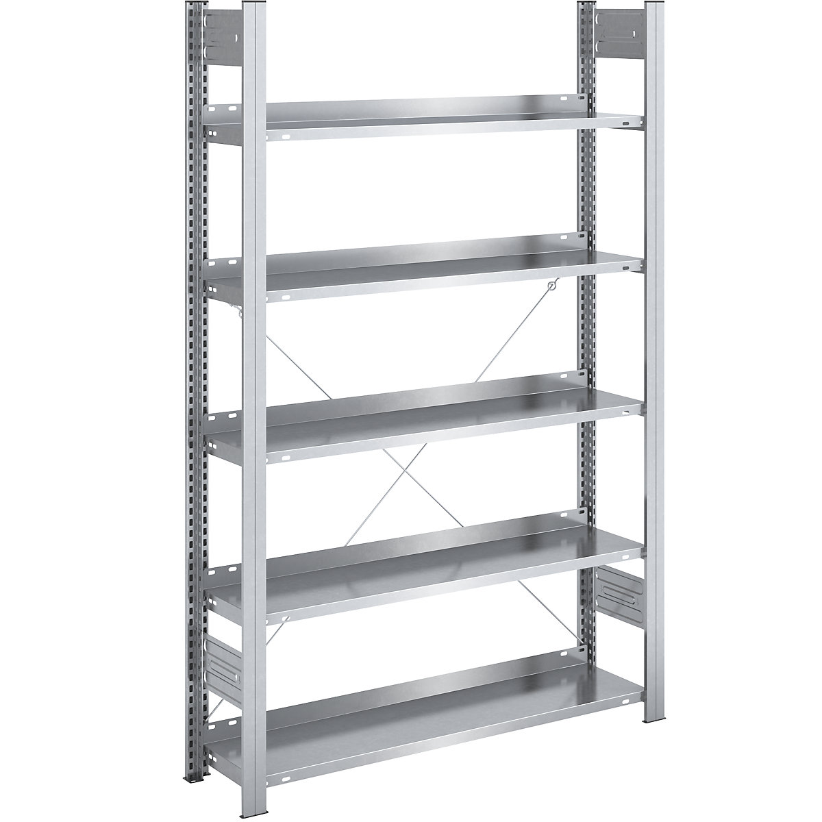 Boltless filing shelf unit, zinc plated – hofe