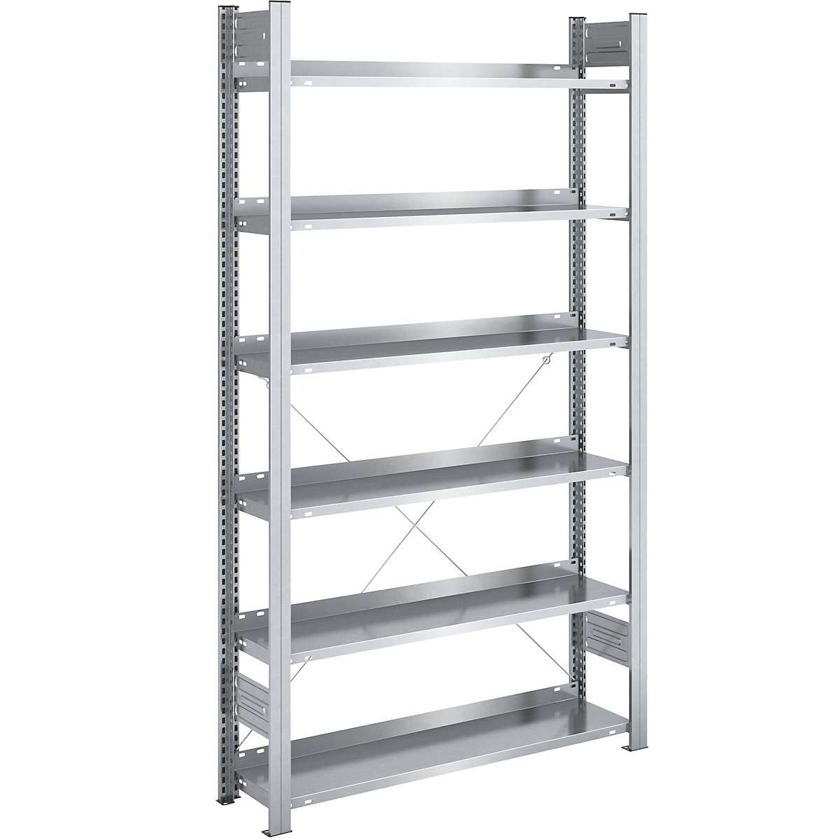 Boltless filing shelf unit, zinc plated – hofe
