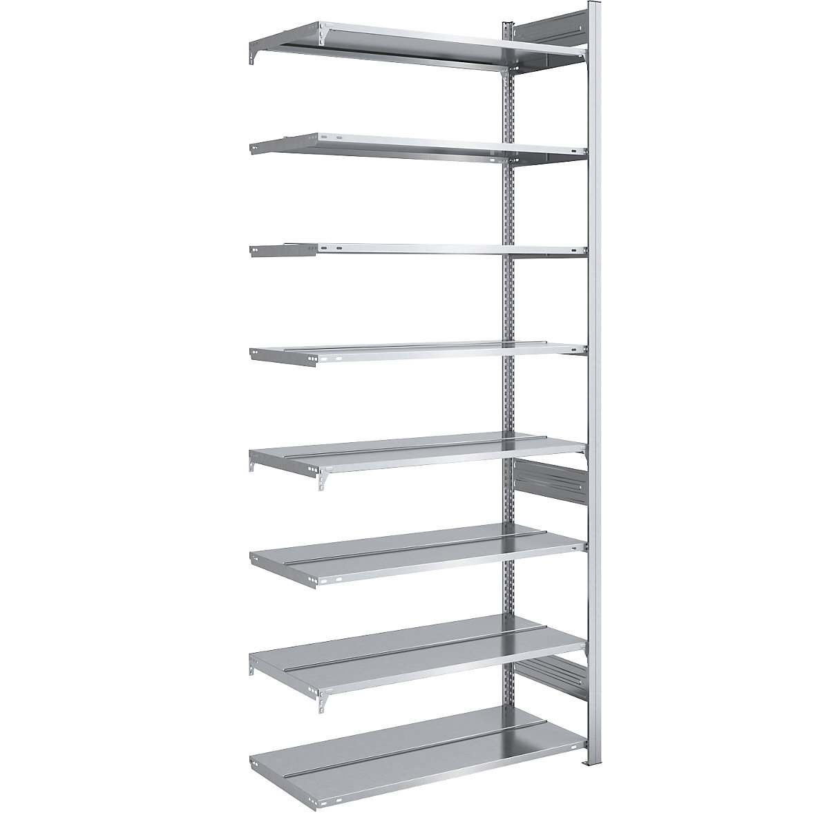 Boltless filing shelf unit, zinc plated – hofe, shelf height 2700 mm, double sided, extension shelf unit, WxD 1000 x 600 mm-27
