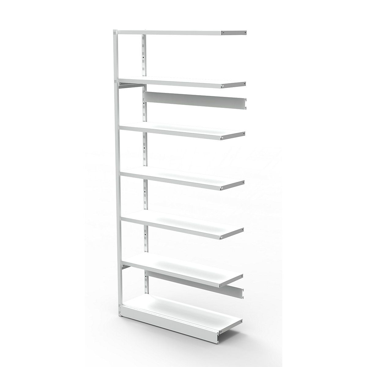 Boltless office shelving unit, without rear wall